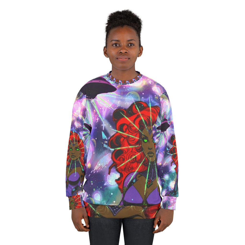 Galactic Neon Goddess Sweatshirt