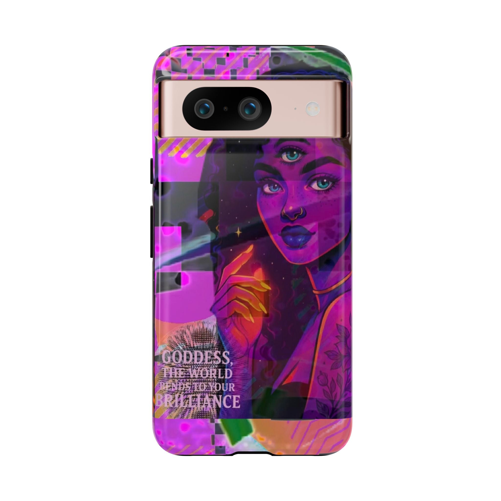 Third-Eye Goddess Phone Case — Neon Psychic Art iPhone Cover