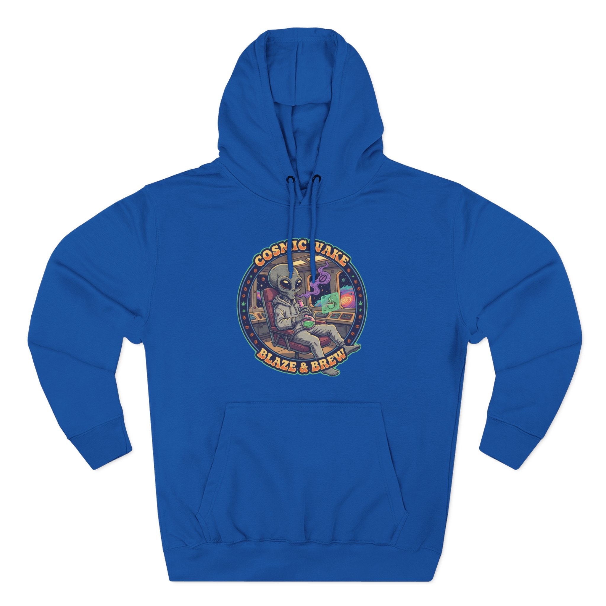 Cosmic Vape 'Blaze & Brew' Graphic Hoodie – Retro Space Vaporwave Pullover
