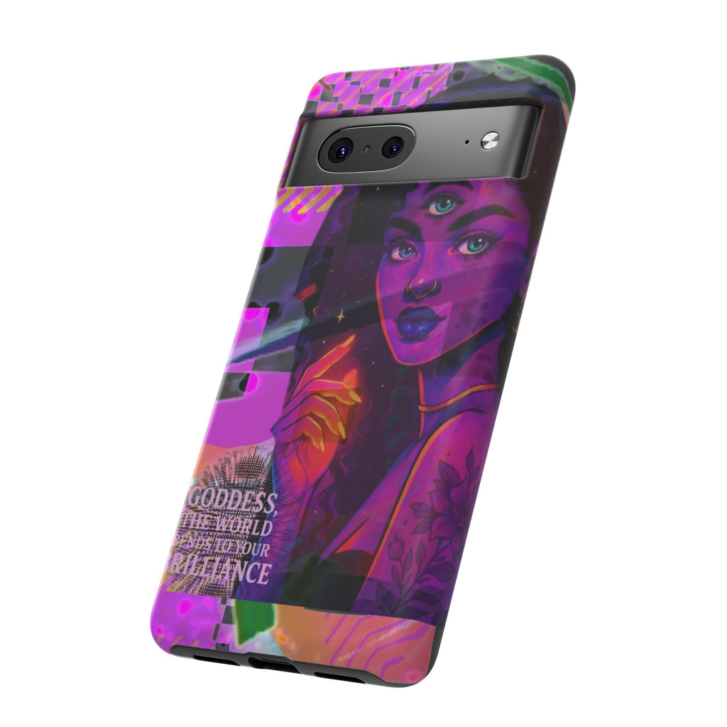 Third-Eye Goddess Phone Case — Neon Psychic Art iPhone Cover
