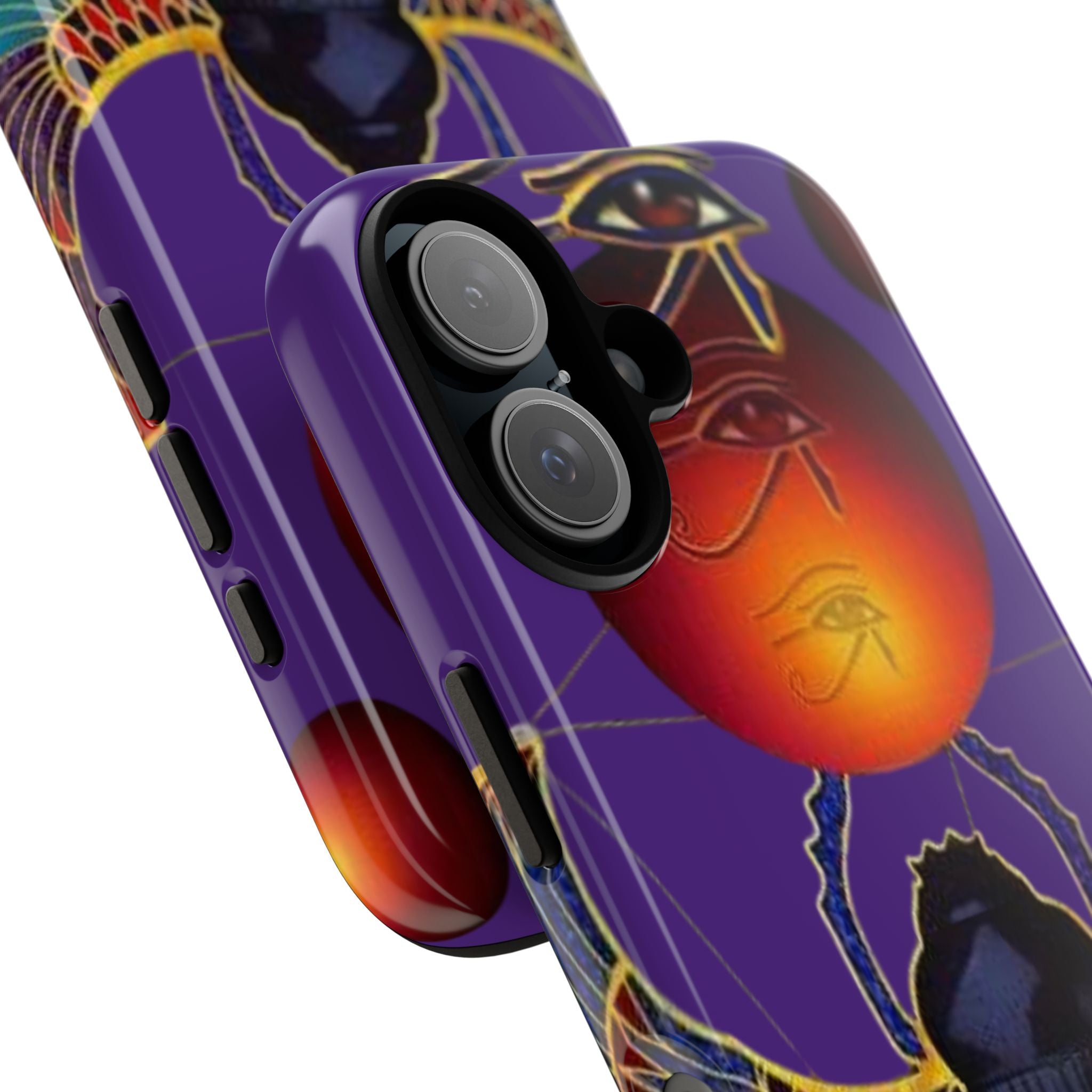 Colorful Phone Case with Egyptian-Inspired Design, Tough Cases for Gift, Phone Protection, Unique Accessories, Festival Style, Phone Cover