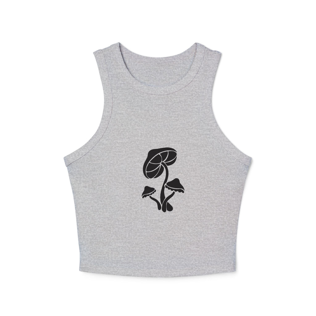 Retro Floral Women's Micro Rib Racer Tank Top, Casual Summer Top, Boho Style Shirt, Gift for Her, Festival Wear, Comfortable Layering Printify