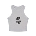 Retro Floral Women's Micro Rib Racer Tank Top, Casual Summer Top, Boho Style Shirt, Gift for Her, Festival Wear, Comfortable Layering Printify