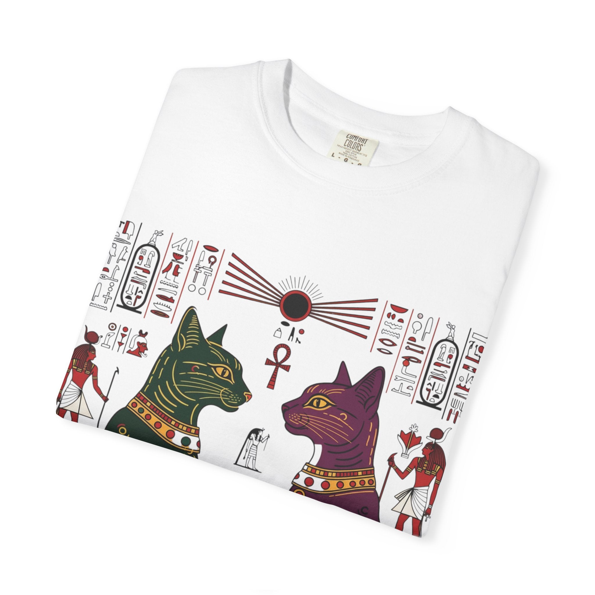 Egyptian Cat Graphic Tee, Vintage Style Shirt, Unisex T-shirt, Cat Lover Gift, Unique Retro Apparel