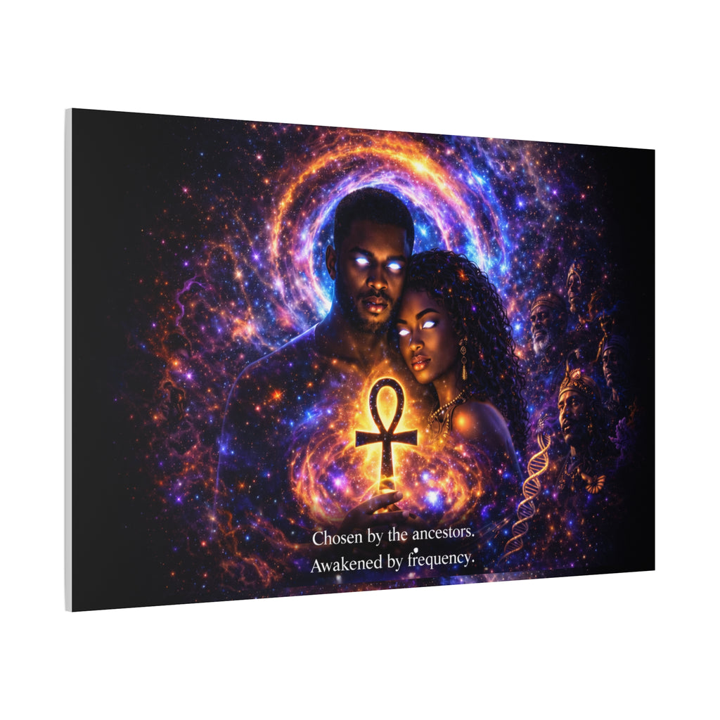 Ankh of the Cosmos Canvas Art — Afrocentric Mystic Couple Matte Stretched Print Printify