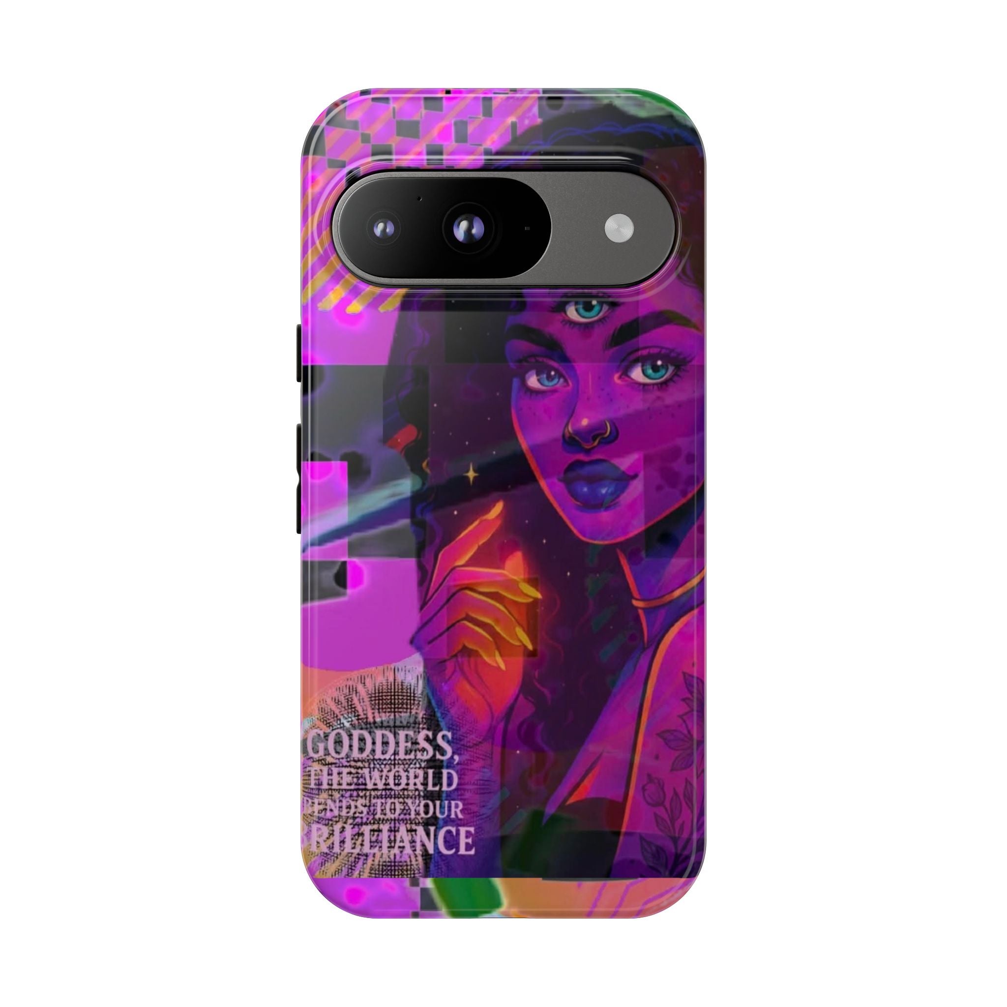 Third-Eye Goddess Phone Case — Neon Psychic Art iPhone Cover