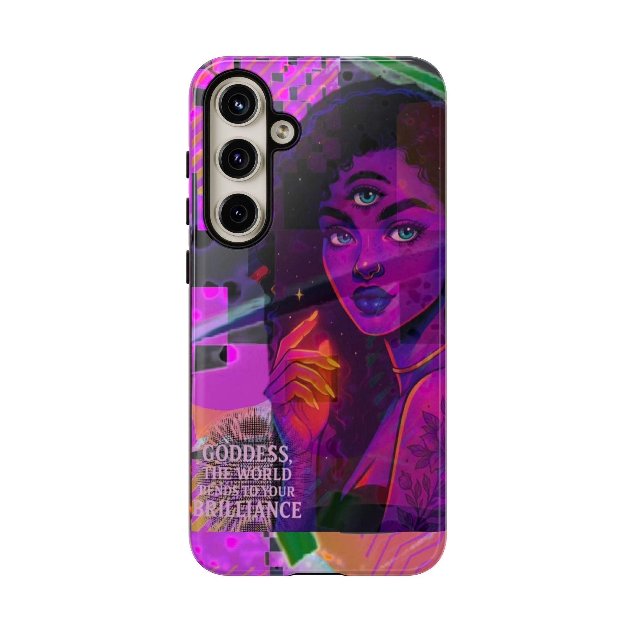 Third-Eye Goddess Phone Case — Neon Psychic Art iPhone Cover