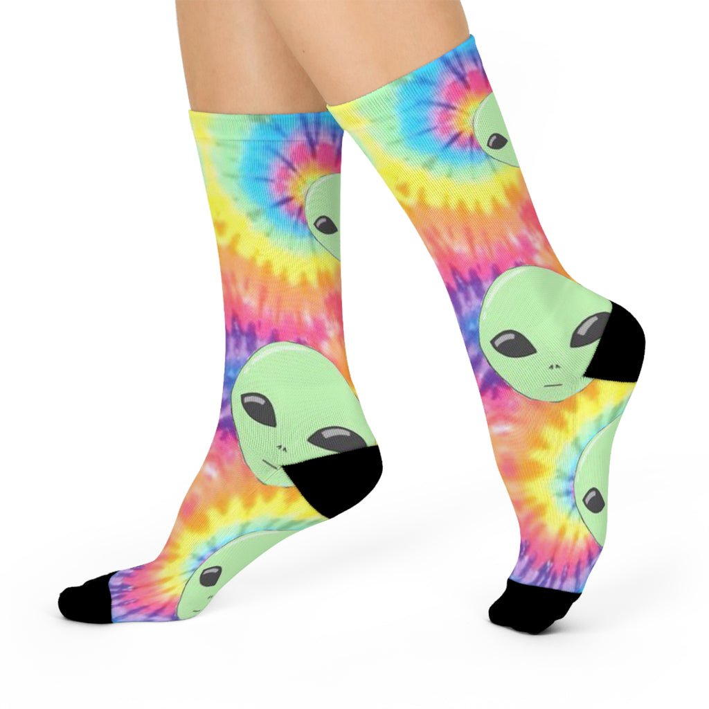 Tie-Dye Alien Crew Socks