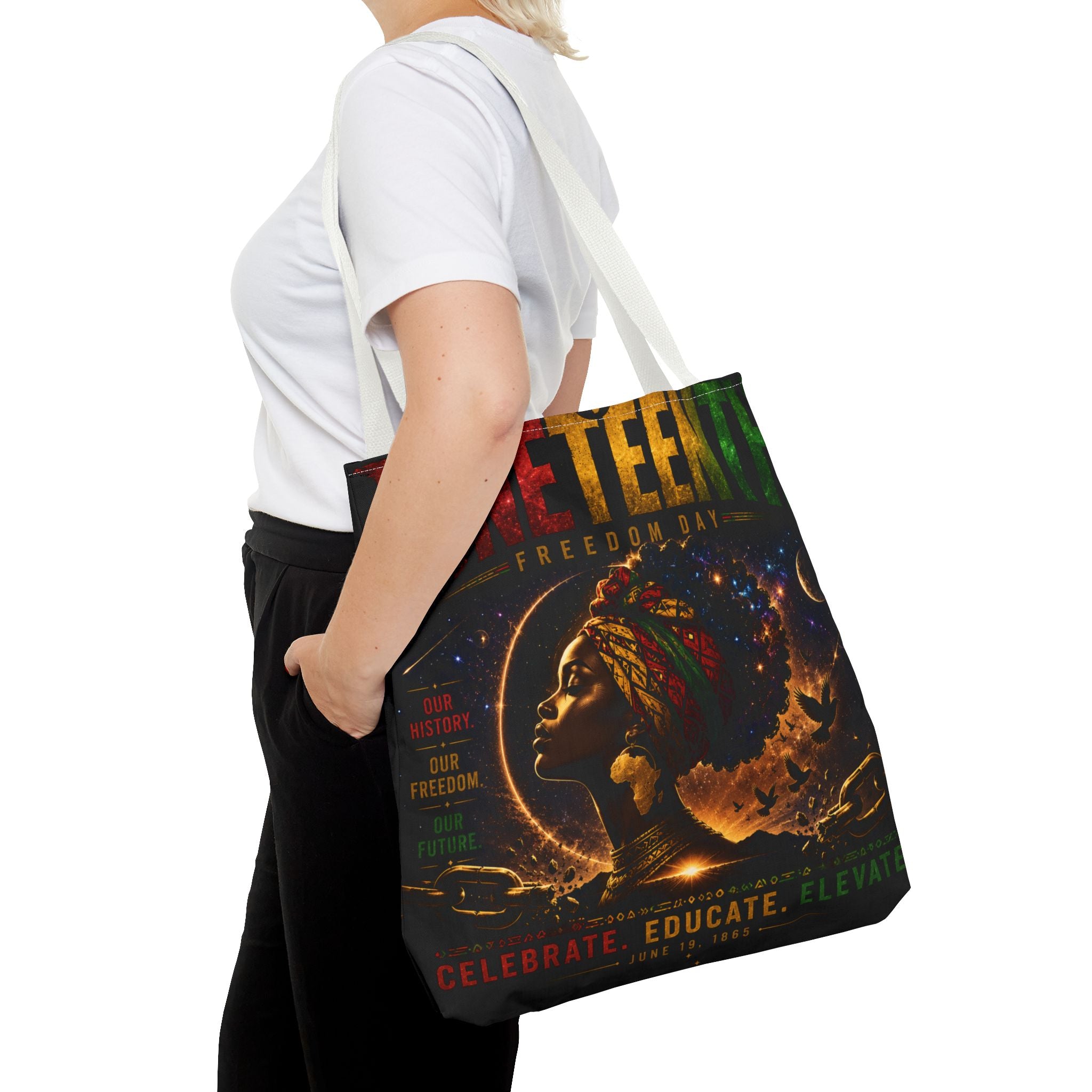 Juneteenth Freedom Day Tote Bag — Afrocentric Celebration Canvas Tote