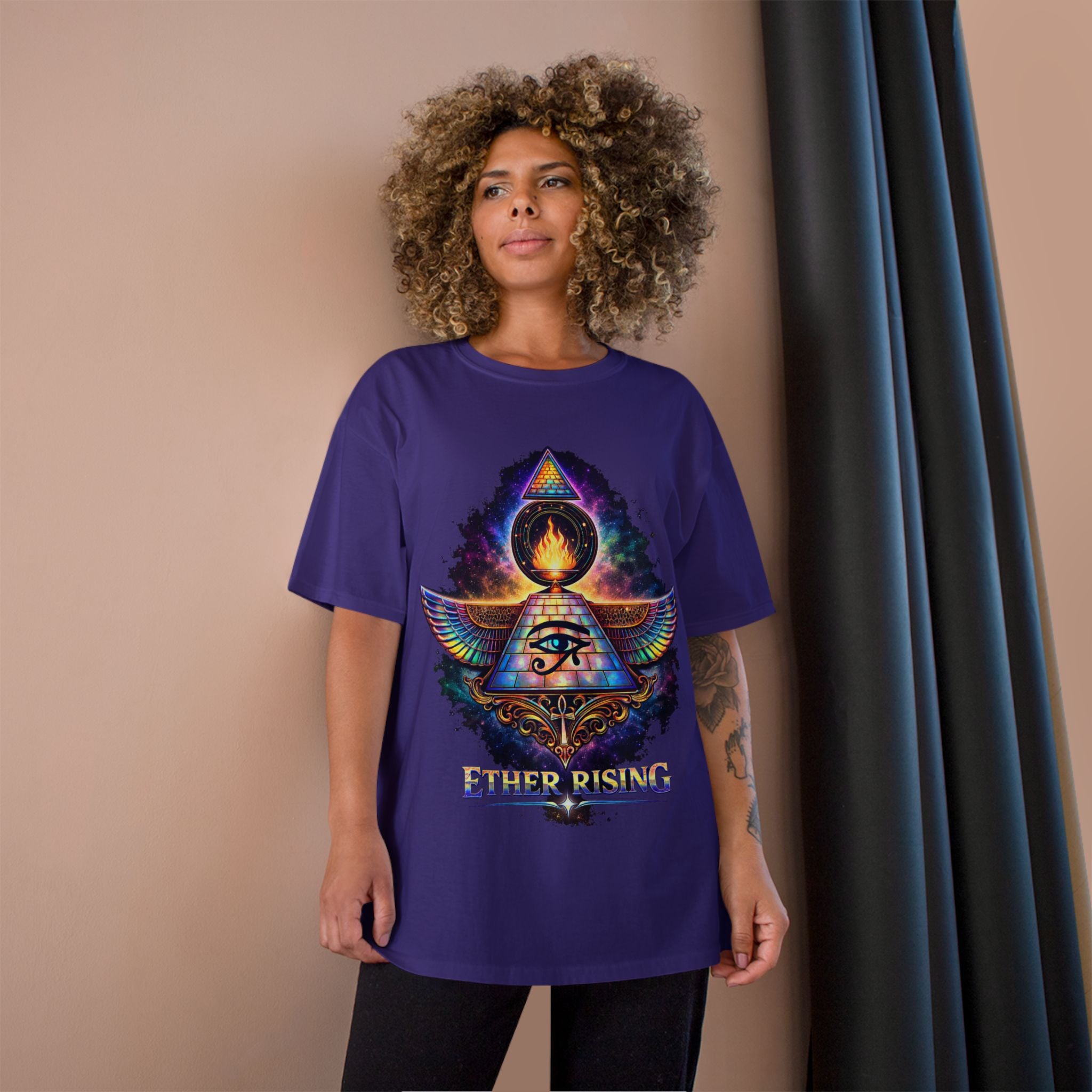 Ether Rising T-Shirt — Mystic All-Seeing Eye Graphic Tee Printify