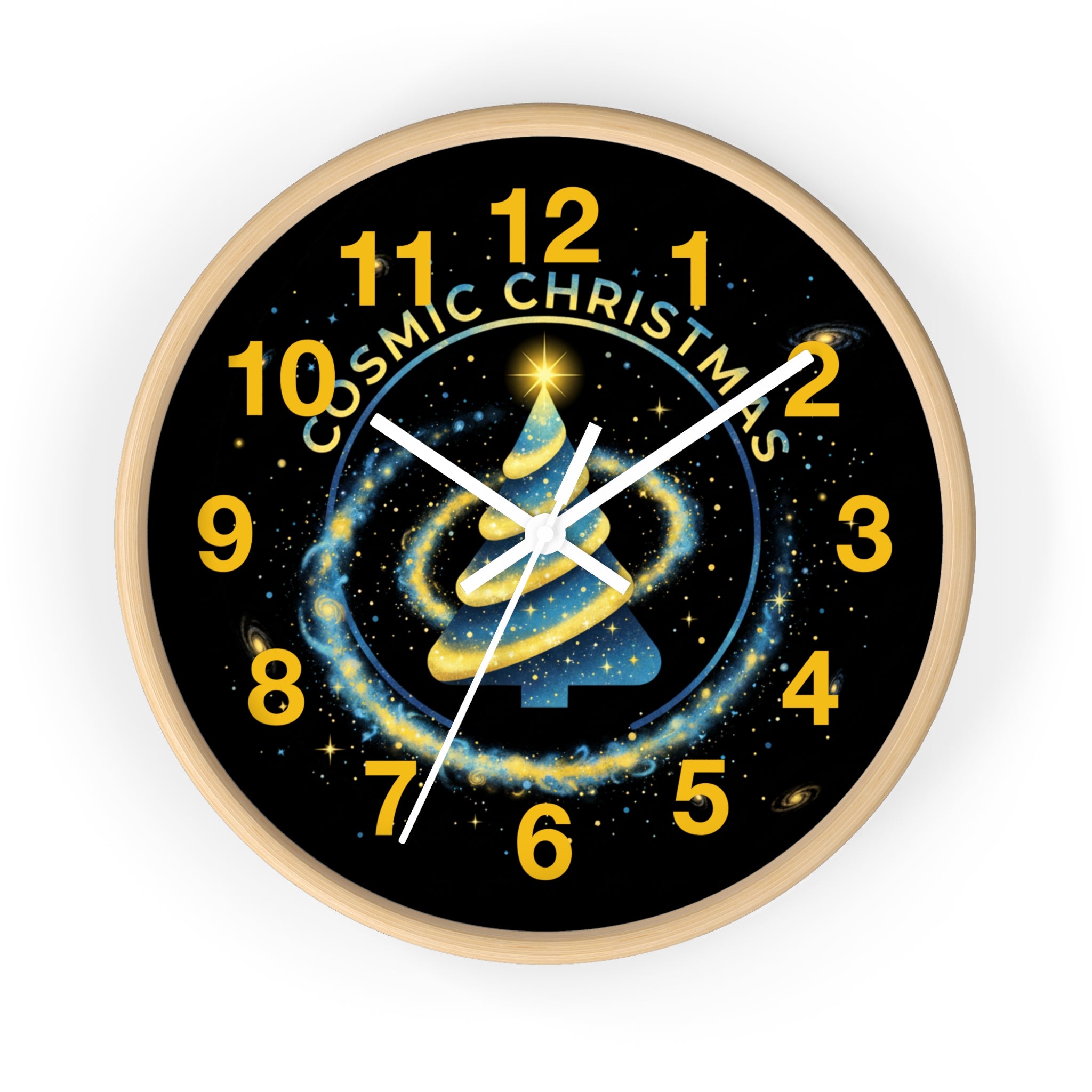 Cosmic Christmas Wall Clock — Glowing Galaxy Tree Holiday Decor❄️