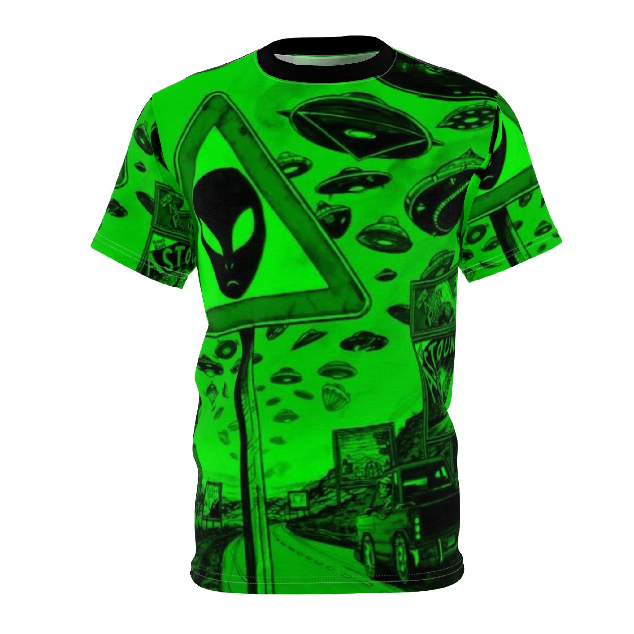 👽 Alien Utopia Signal — All-Over Print Tee Printify