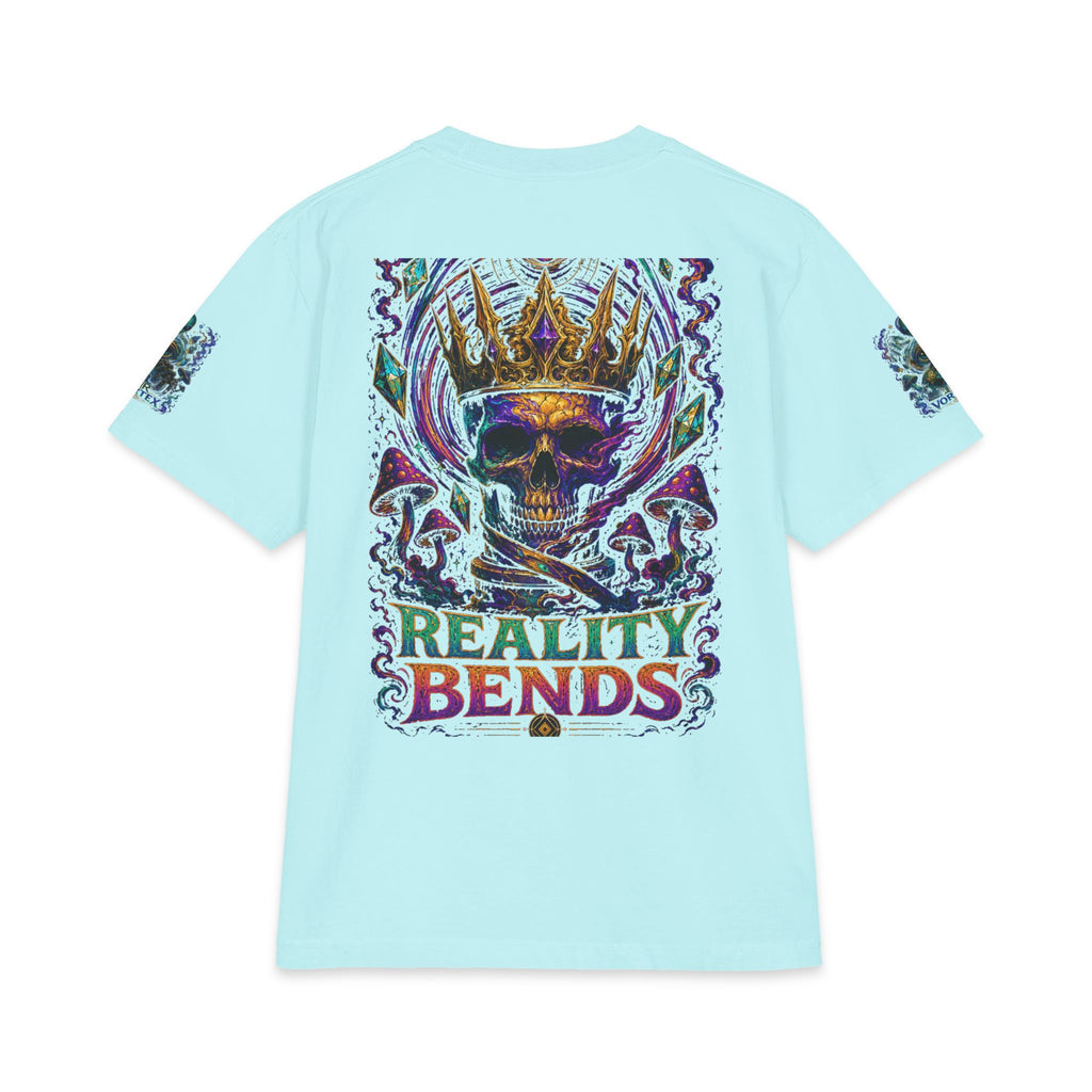 Psychedelic "Reality Bends" Graphic T-Shirt — Alien Eye & Crown Skull Tee