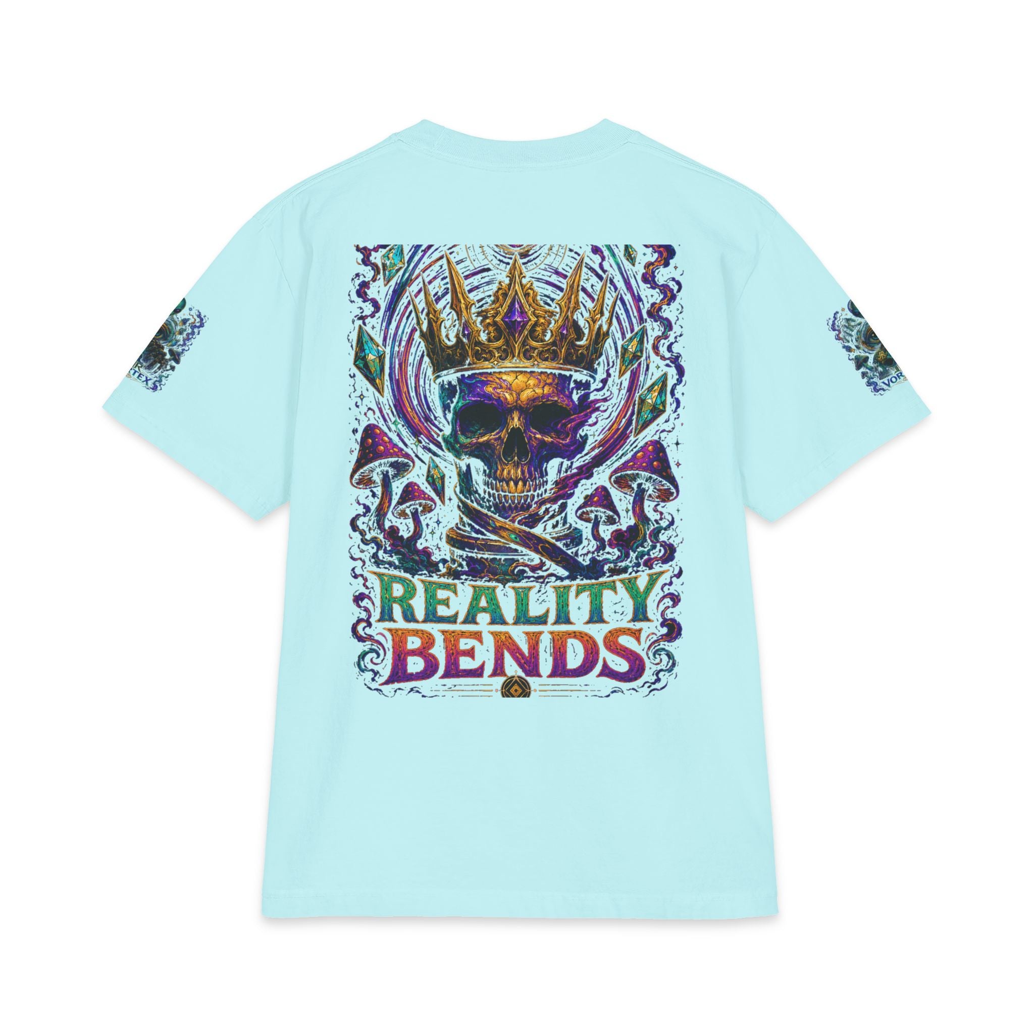 Psychedelic "Reality Bends" Graphic T-Shirt — Alien Eye & Crown Skull Tee