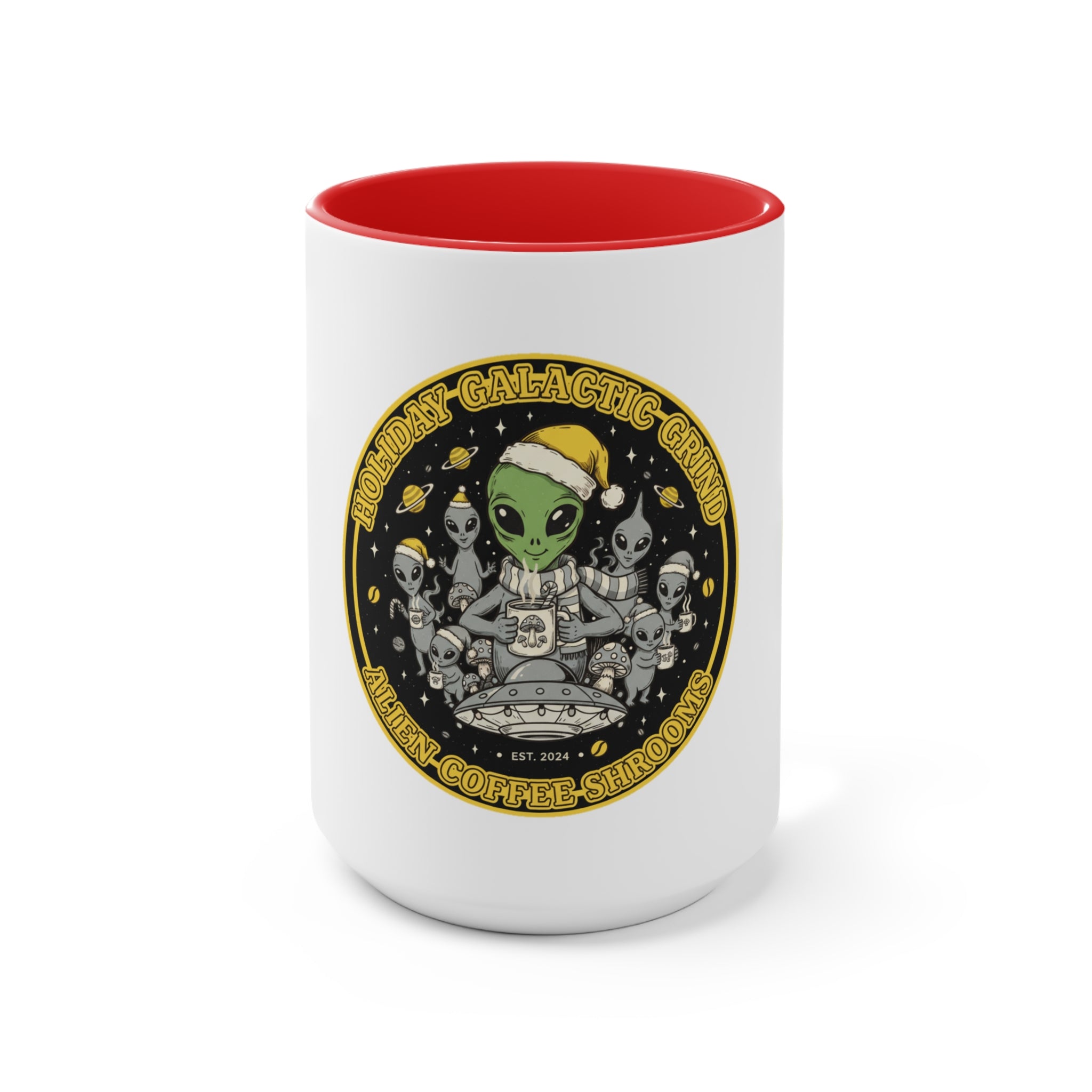 Galactic Alien Coffee Mug — 'Holidays Galactic Grind' Cute Space Alien Holiday Mug 🎄☕️