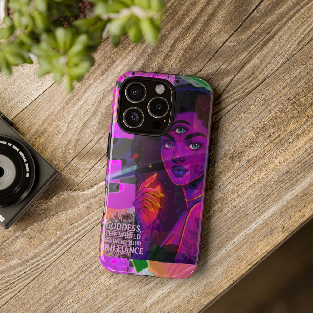 Third-Eye Goddess Phone Case — Neon Psychic Art iPhone Cover
