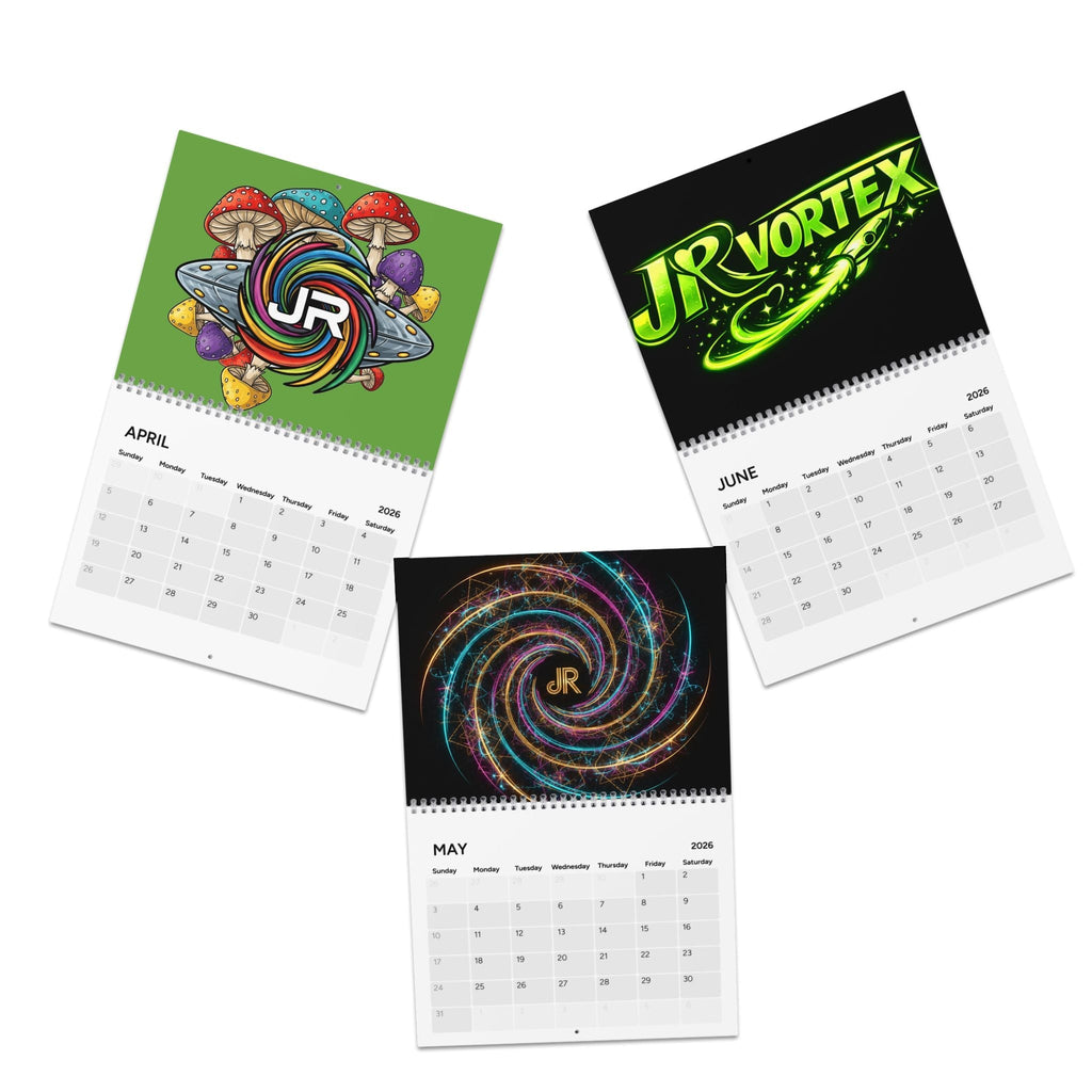 2026 JR Vortex UFO Wall Calendar — Sci‑Fi Alien Spaceship Monthly Planner Printify