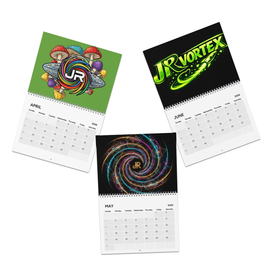 2026 JR Vortex UFO Wall Calendar — Sci‑Fi Alien Spaceship Monthly Planner Printify