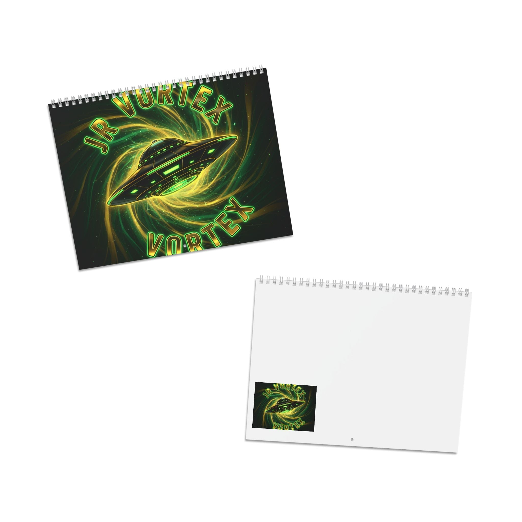 2026 JR Vortex UFO Wall Calendar — Sci‑Fi Alien Spaceship Monthly Planner Printify