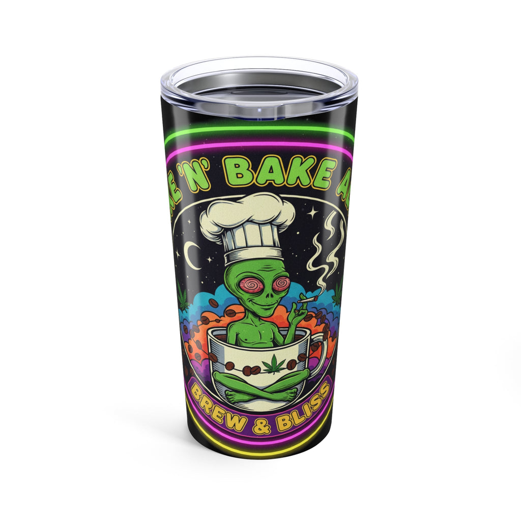 20oz Alien Bake & Brew Tumbler — Funny Cannabis Chef Travel Cup
