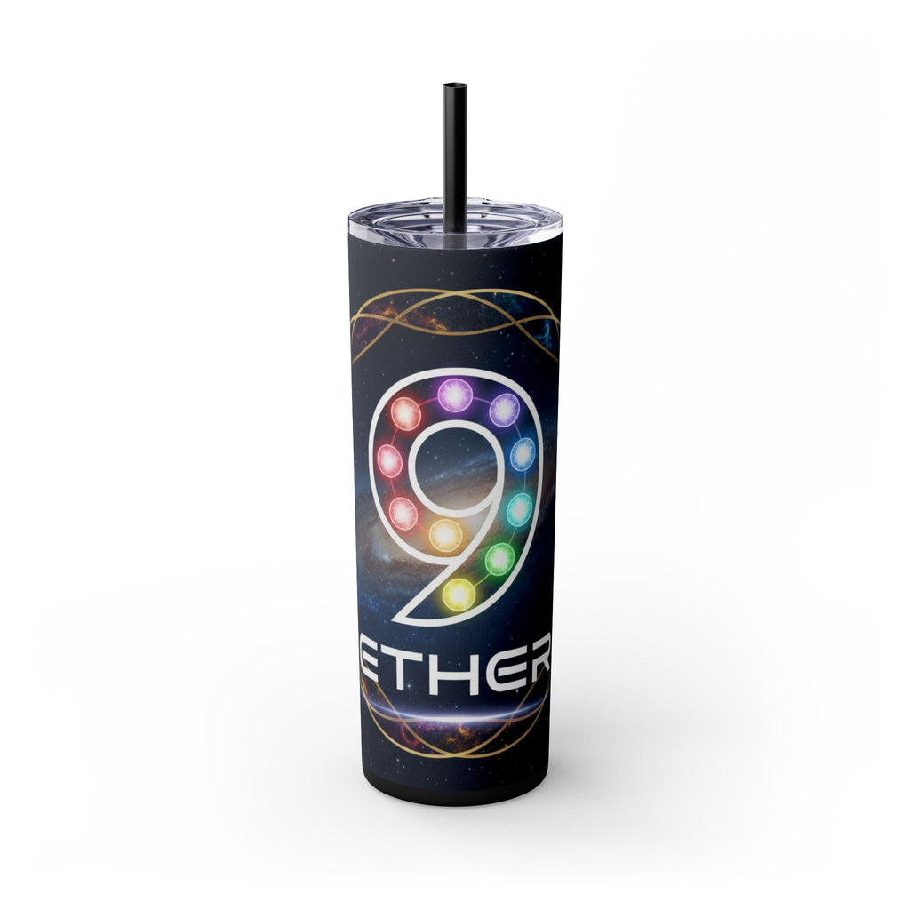 20oz Skinny Tumbler – Colorful Ether 9 Logo Stainless Steel Straw Cup