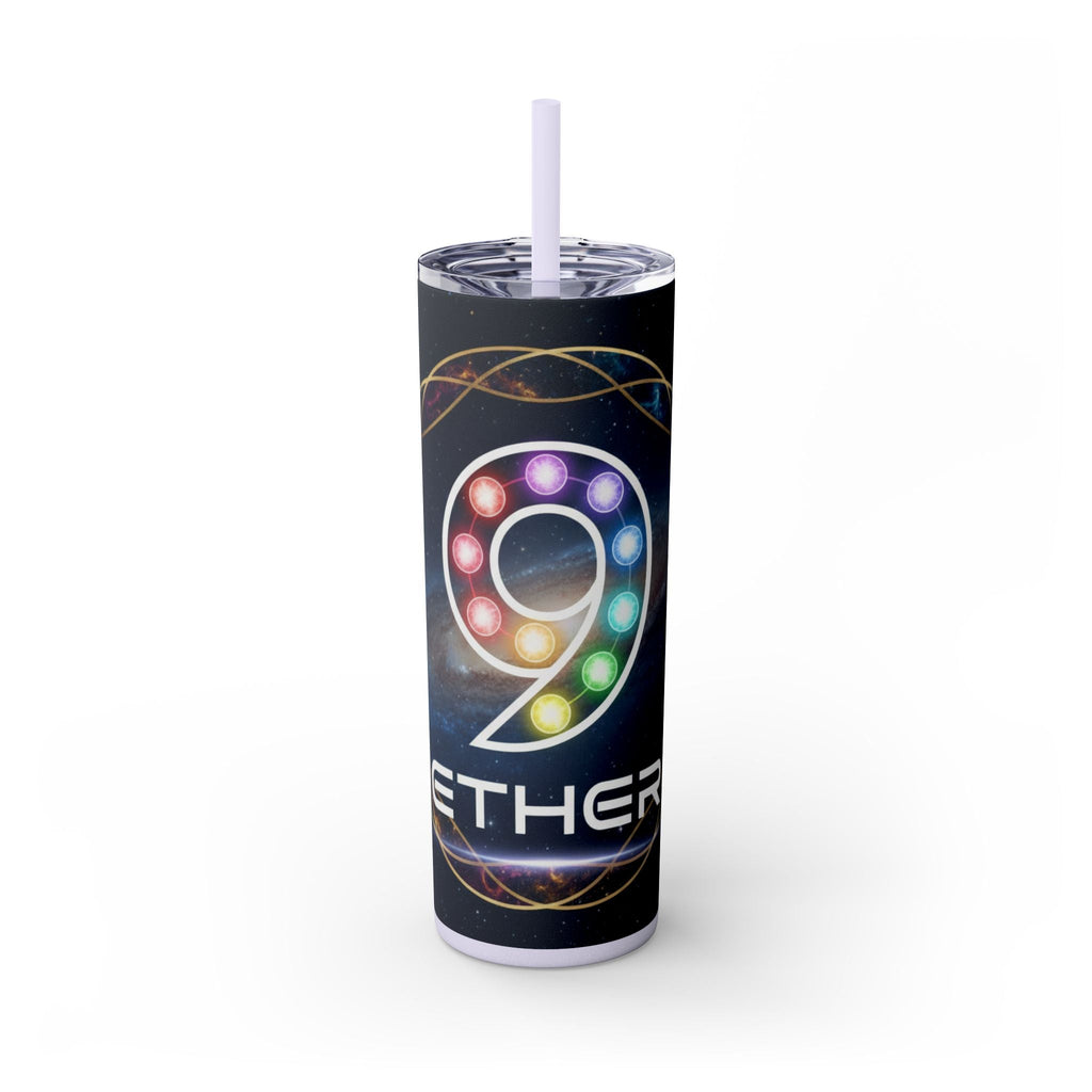 20oz Skinny Tumbler – Colorful Ether 9 Logo Stainless Steel Straw Cup