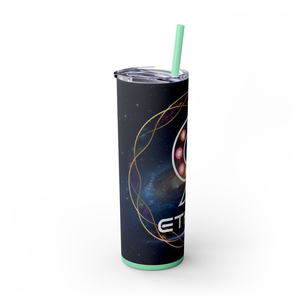 20oz Skinny Tumbler – Colorful Ether 9 Logo Stainless Steel Straw Cup