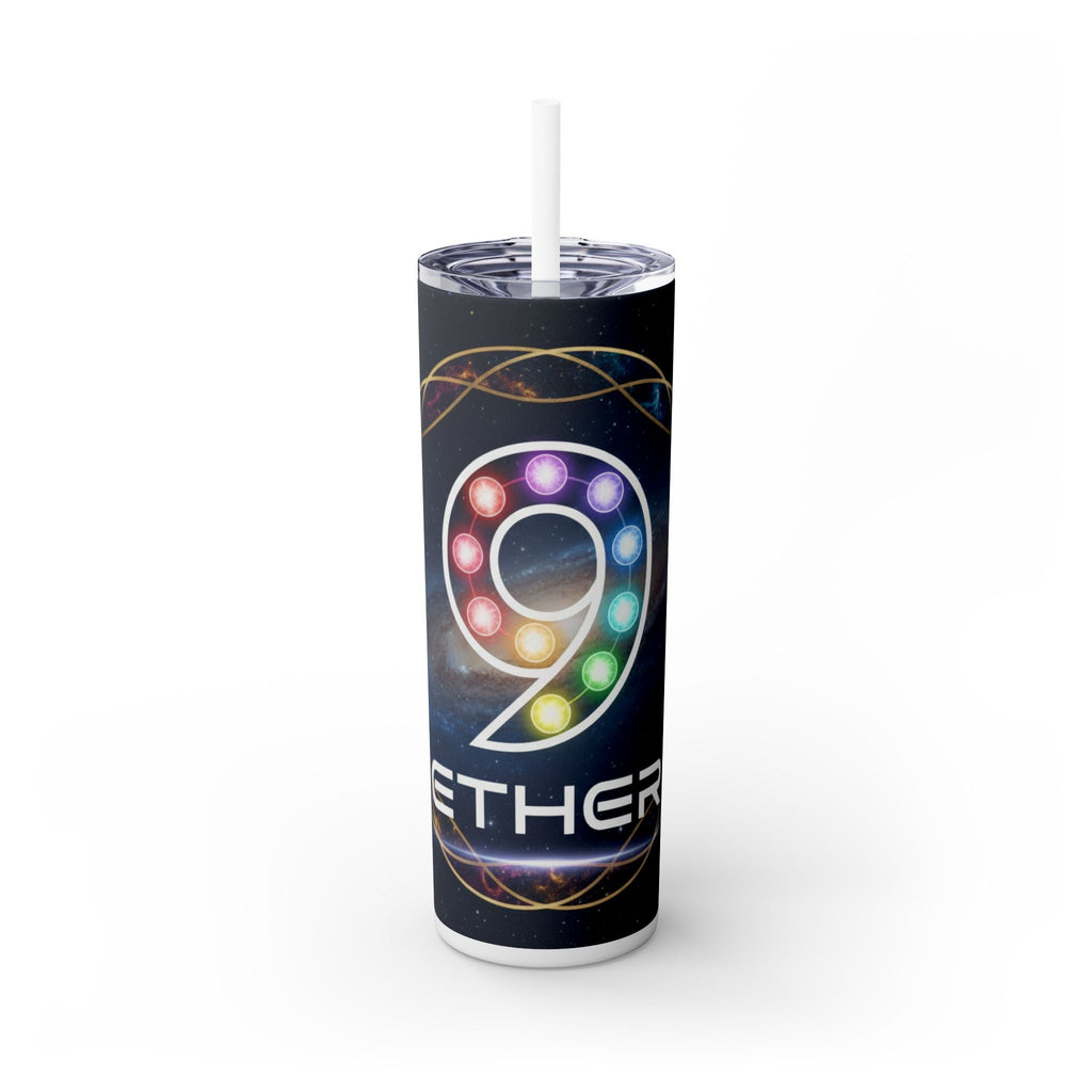 20oz Skinny Tumbler – Colorful Ether 9 Logo Stainless Steel Straw Cup