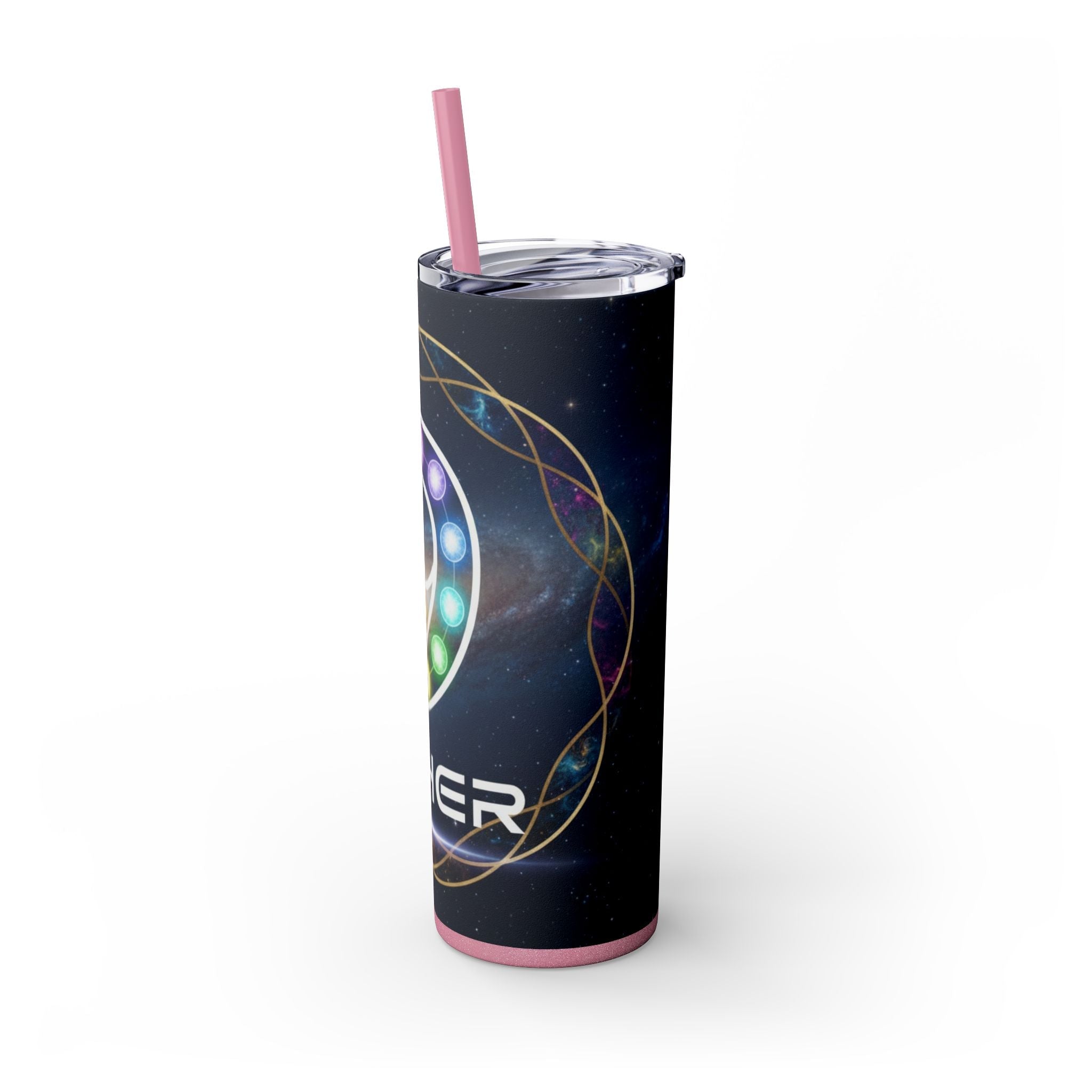 20oz Skinny Tumbler – Colorful Ether 9 Logo Stainless Steel Straw Cup