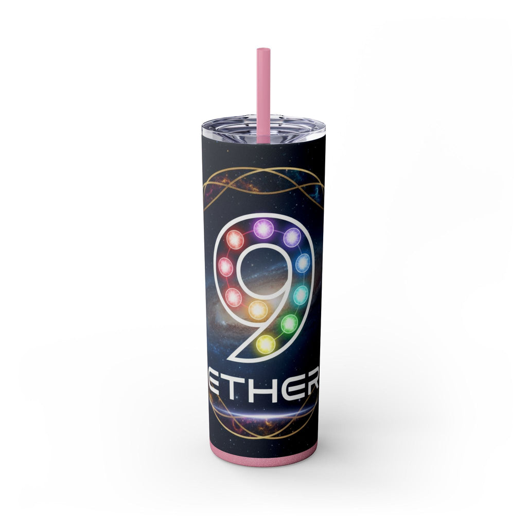 20oz Skinny Tumbler – Colorful Ether 9 Logo Stainless Steel Straw Cup