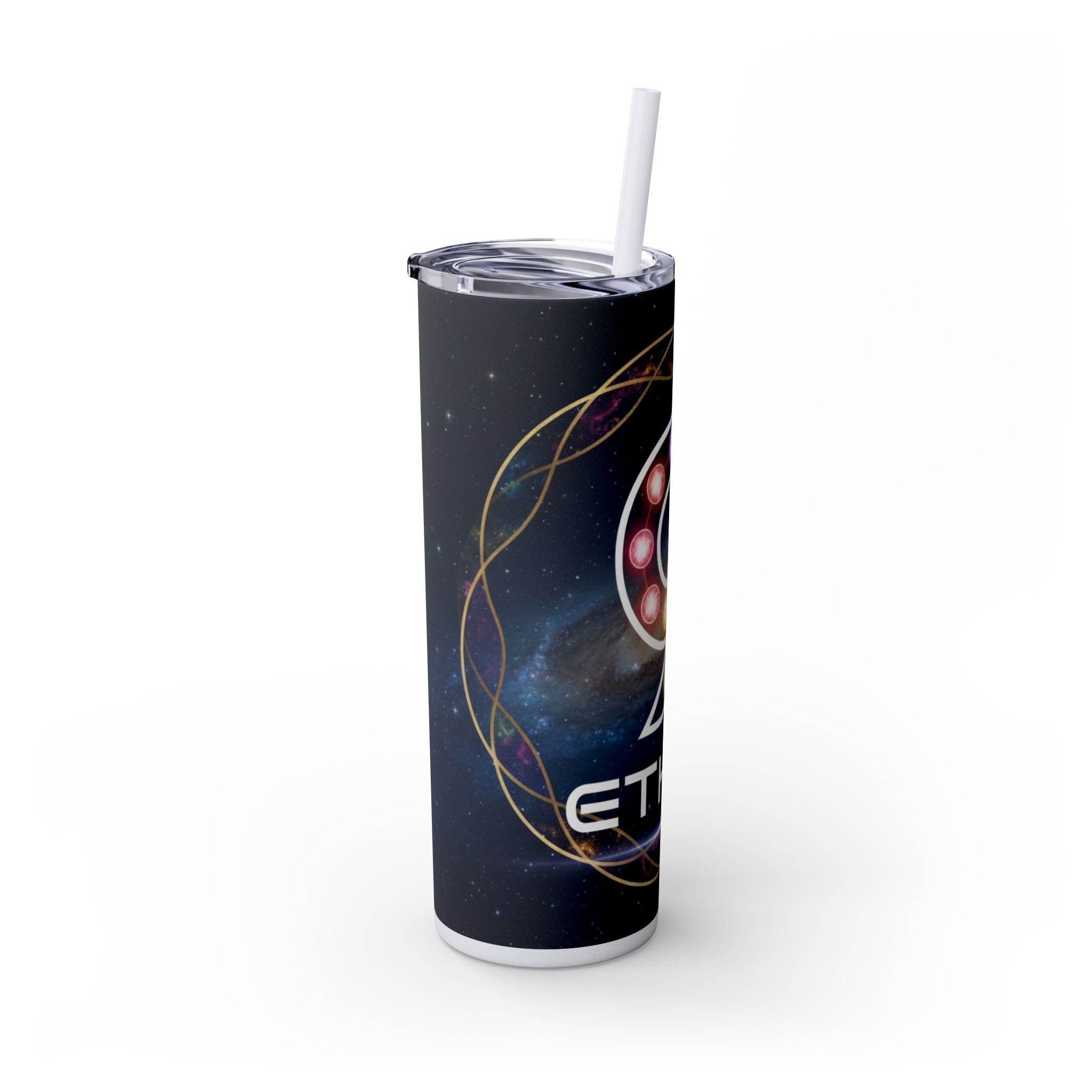 20oz Skinny Tumbler – Colorful Ether 9 Logo Stainless Steel Straw Cup