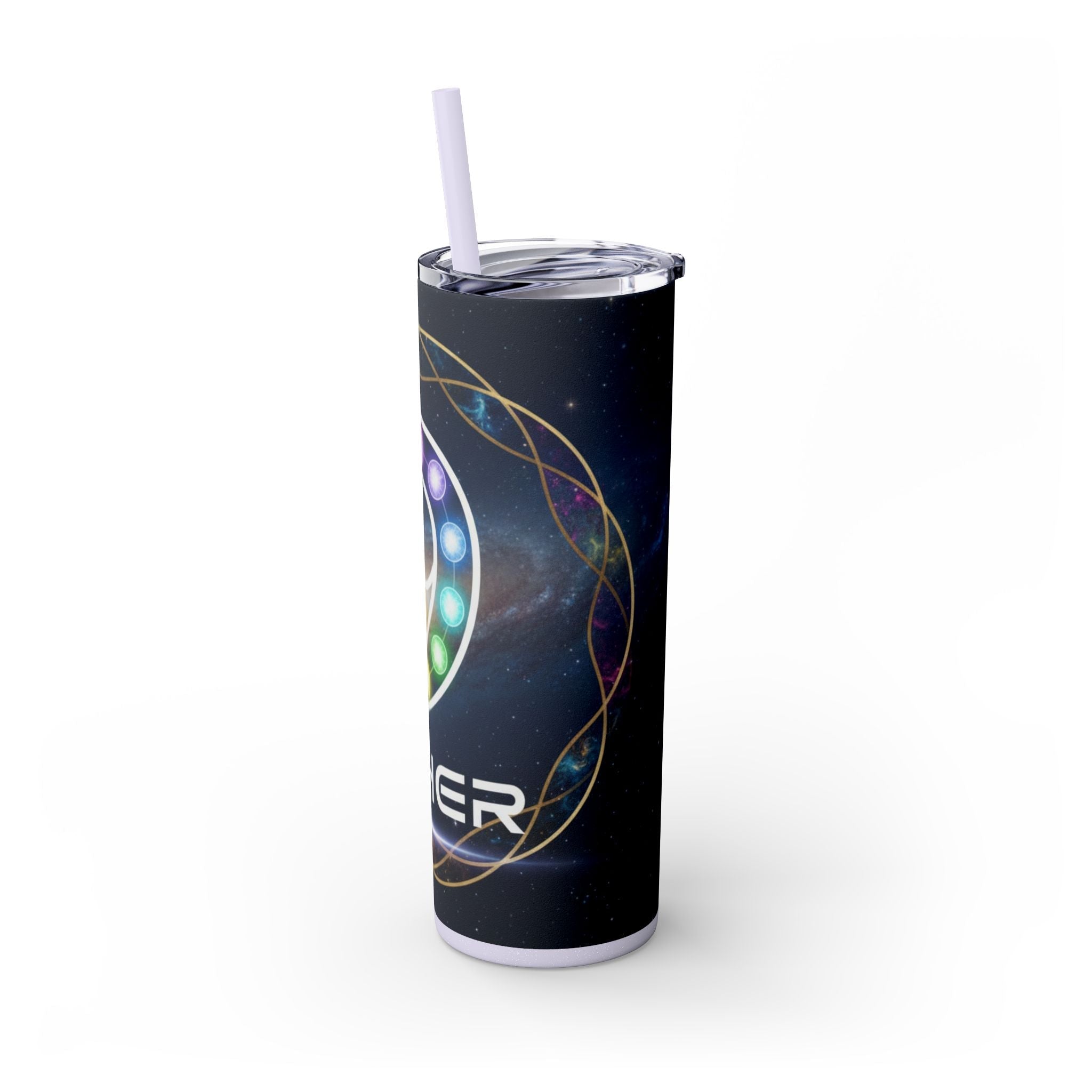 20oz Skinny Tumbler – Colorful Ether 9 Logo Stainless Steel Straw Cup