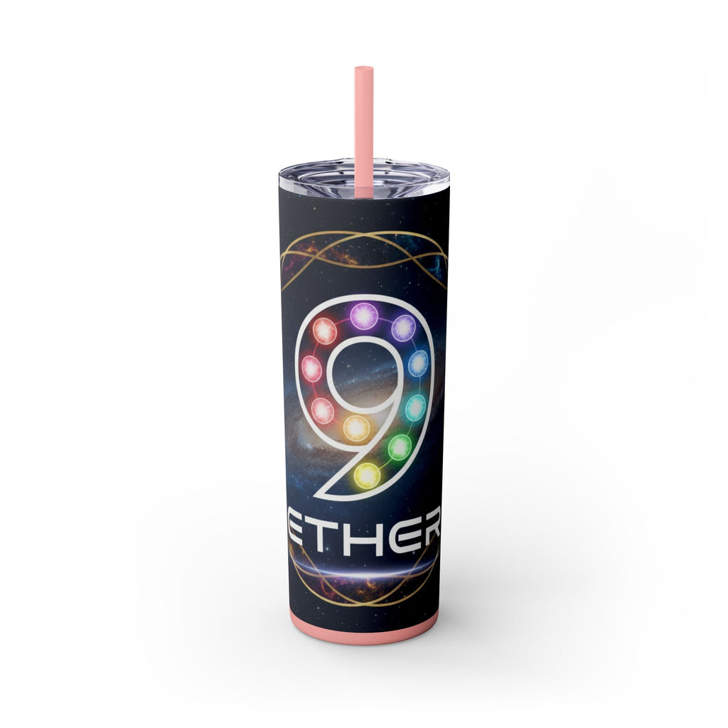 20oz Skinny Tumbler – Colorful Ether 9 Logo Stainless Steel Straw Cup