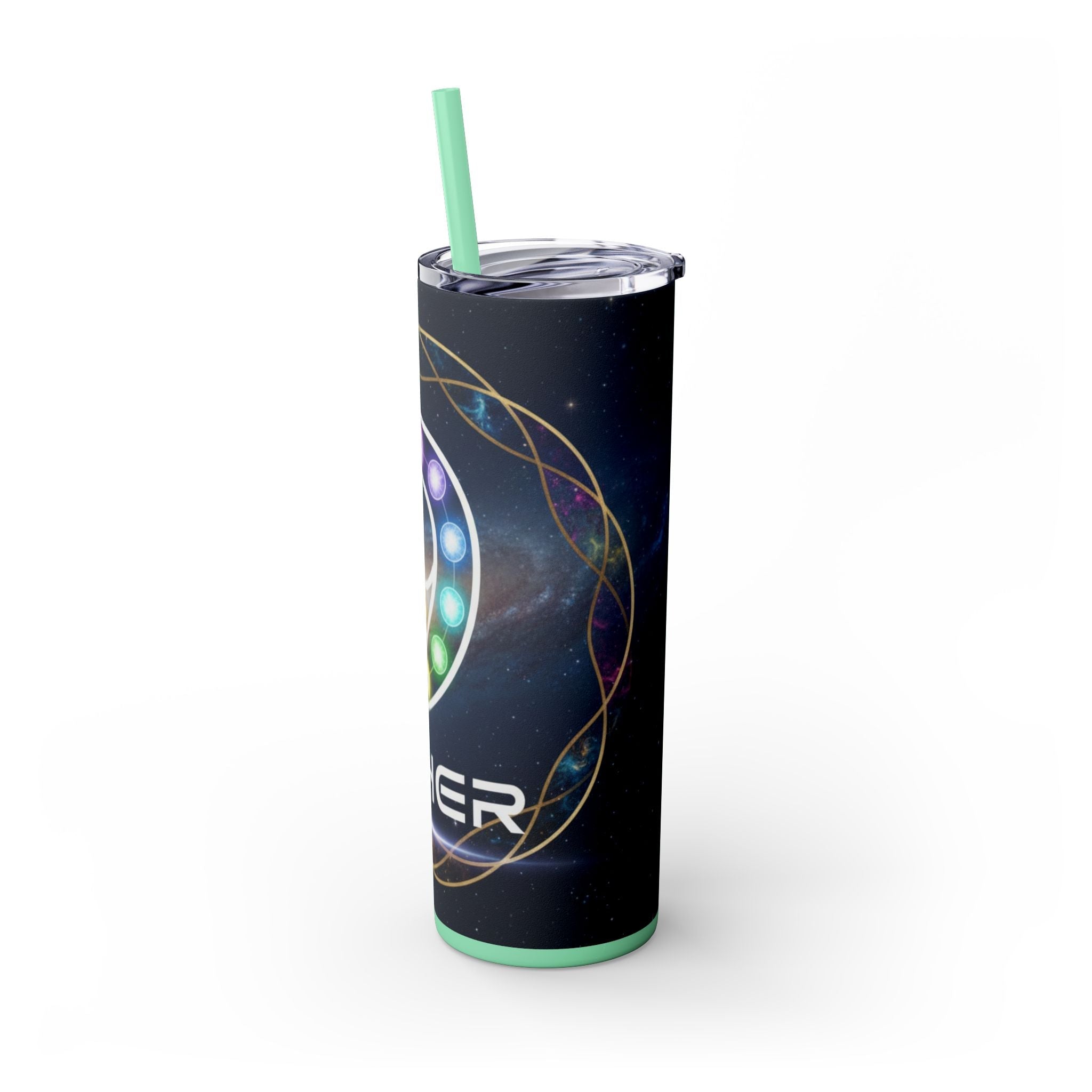 20oz Skinny Tumbler – Colorful Ether 9 Logo Stainless Steel Straw Cup