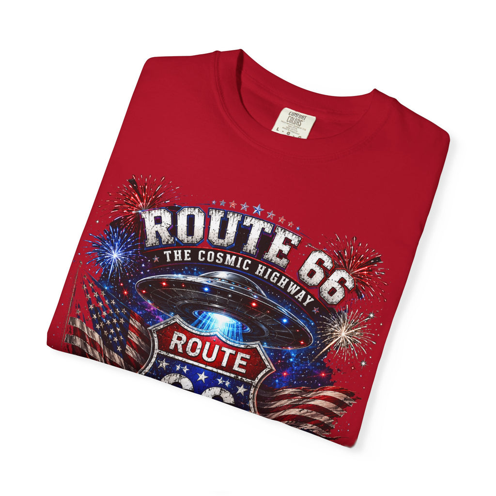 Route 66 Vintage Graphic T-Shirt — The Cosmic Highway Road Trip Tee
