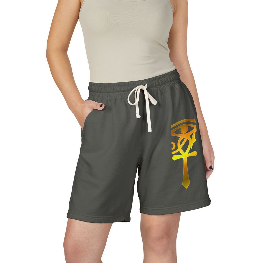 Eye of Horus Ankh Sweat Shorts — Ancient Egyptian Symbol