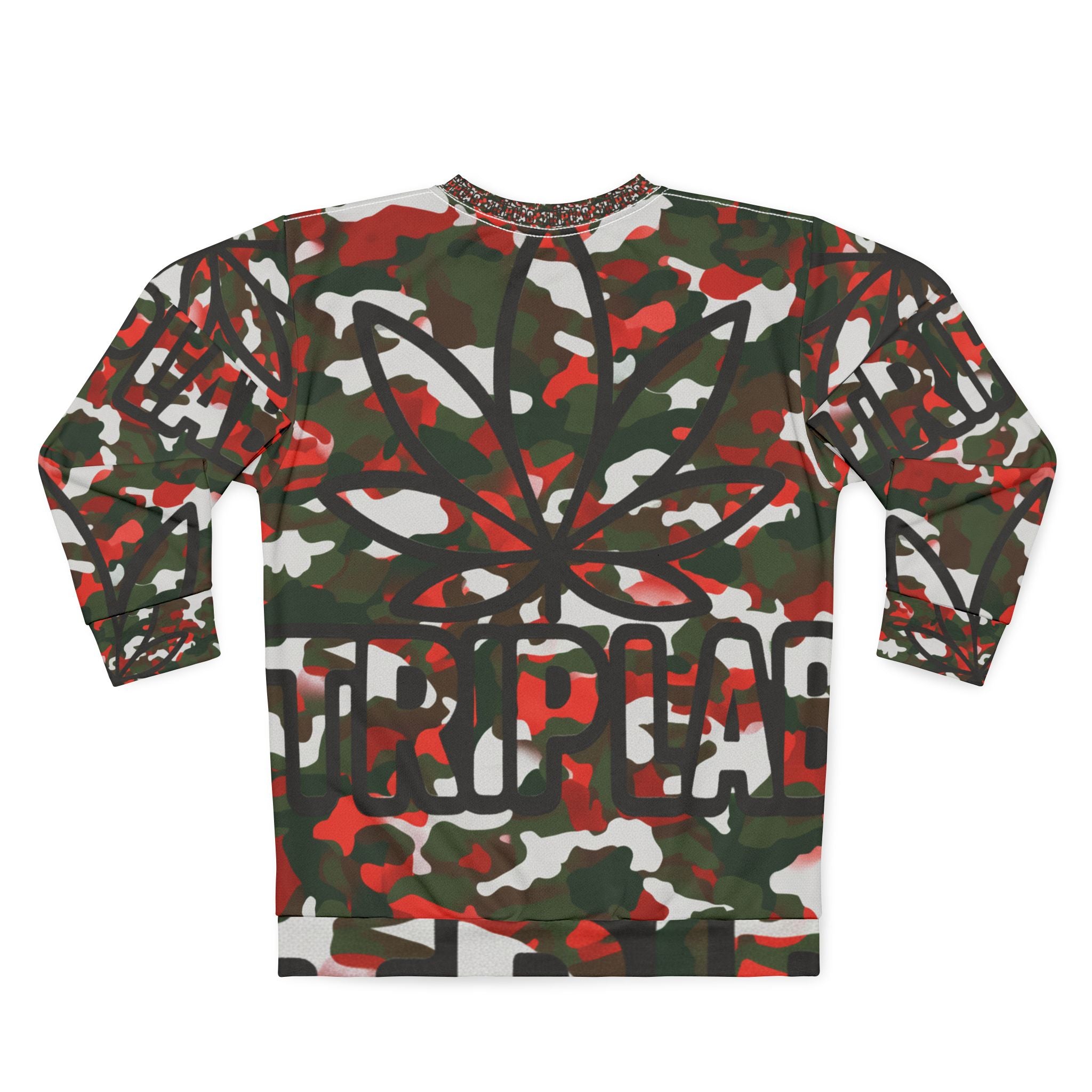 Camo Cannabis Leaf Sweatshirt – Woodland Marijuana Graphic Crewneck
