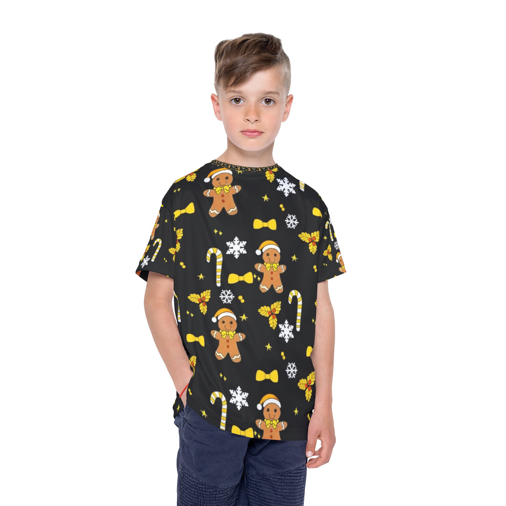 Kids Jersey — Festive Gingerbread & Candy Christmas All-Over Print