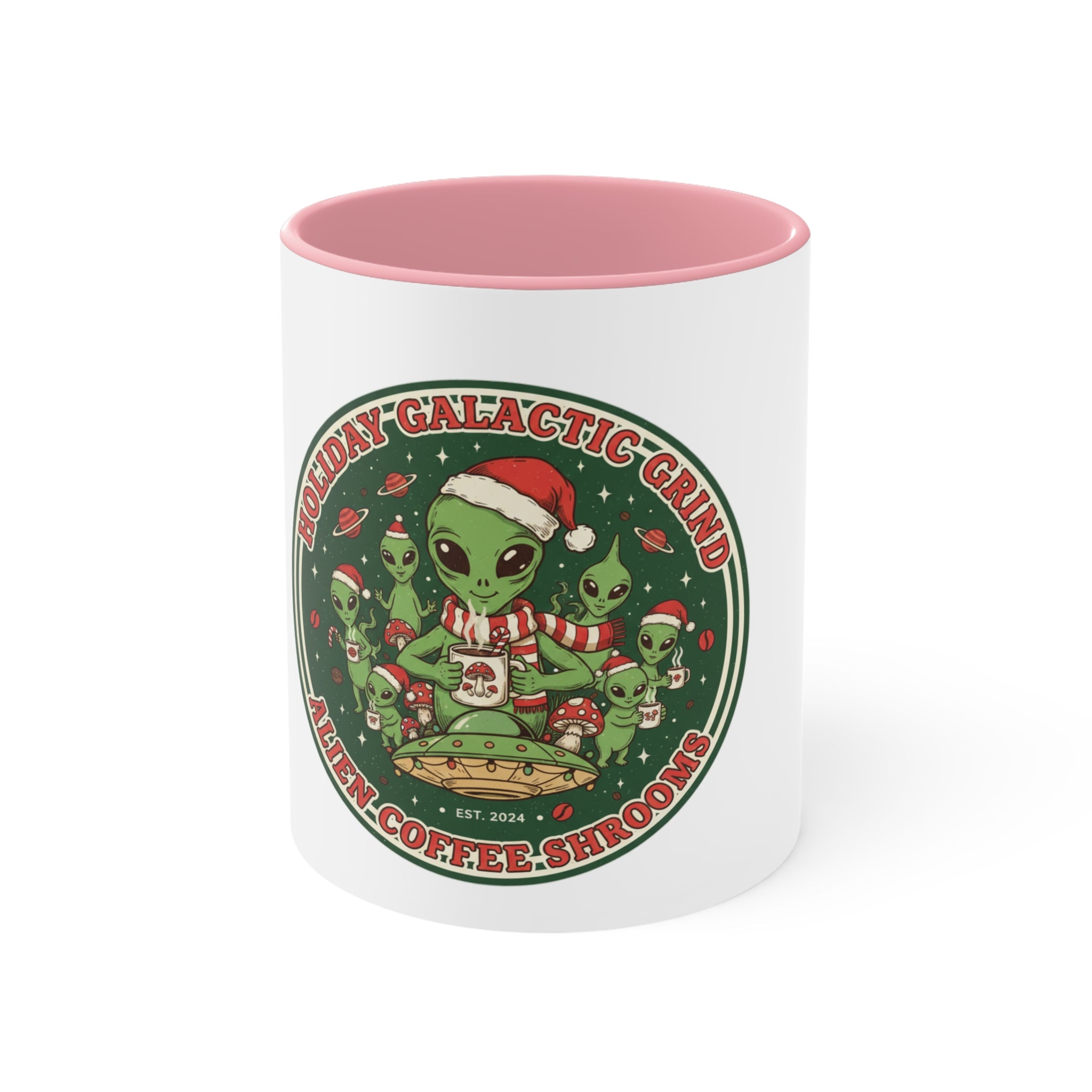 Holiday Galactic Grind Coffee Mug — Alien Coffee Shop Christmas Accent Mug☕️❄️