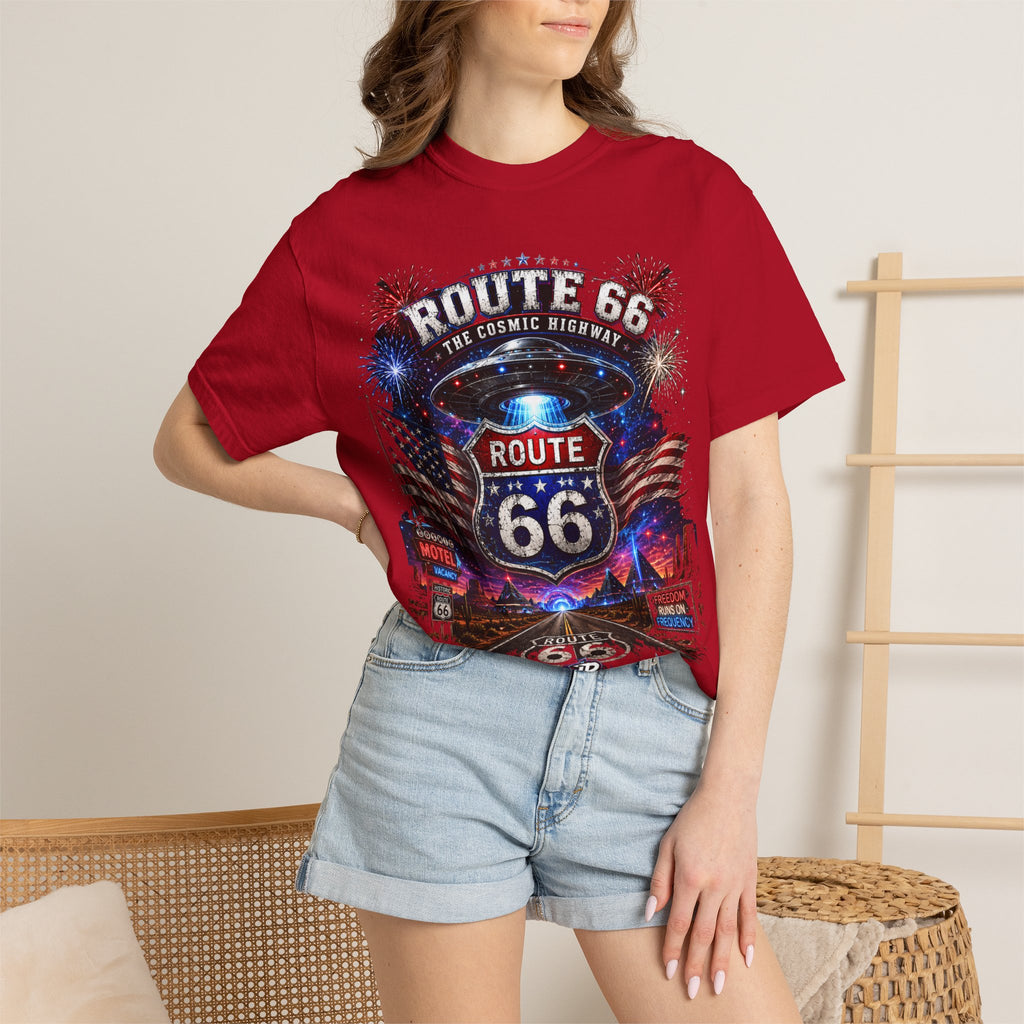 Route 66 Vintage Graphic T-Shirt — The Cosmic Highway Road Trip Tee