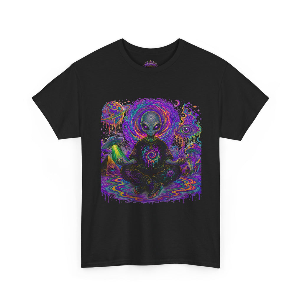 Alien Meditation T-Shirt — Psychedelic Cosmic Yoga Graphic Tee