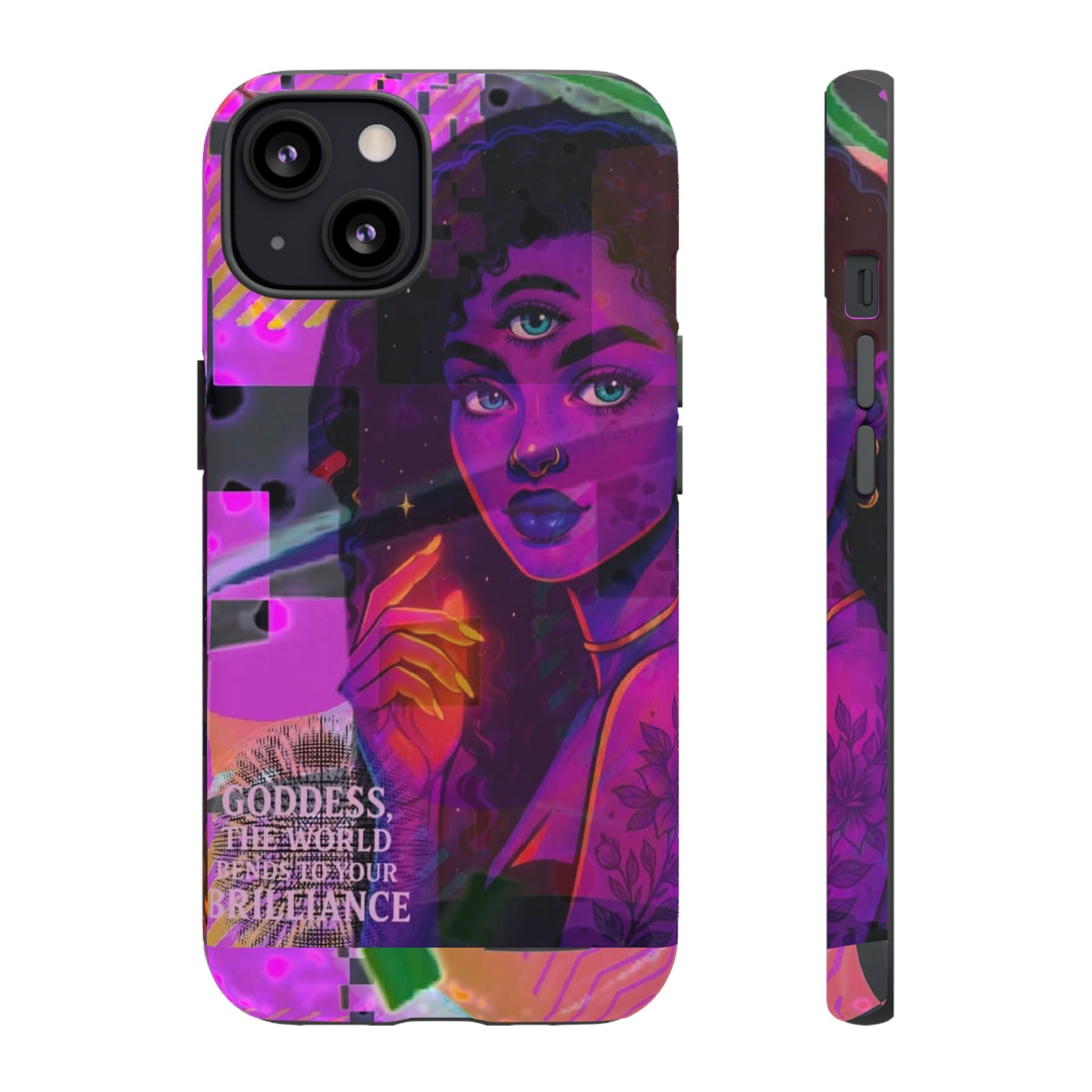 Third-Eye Goddess Phone Case — Neon Psychic Art iPhone Cover