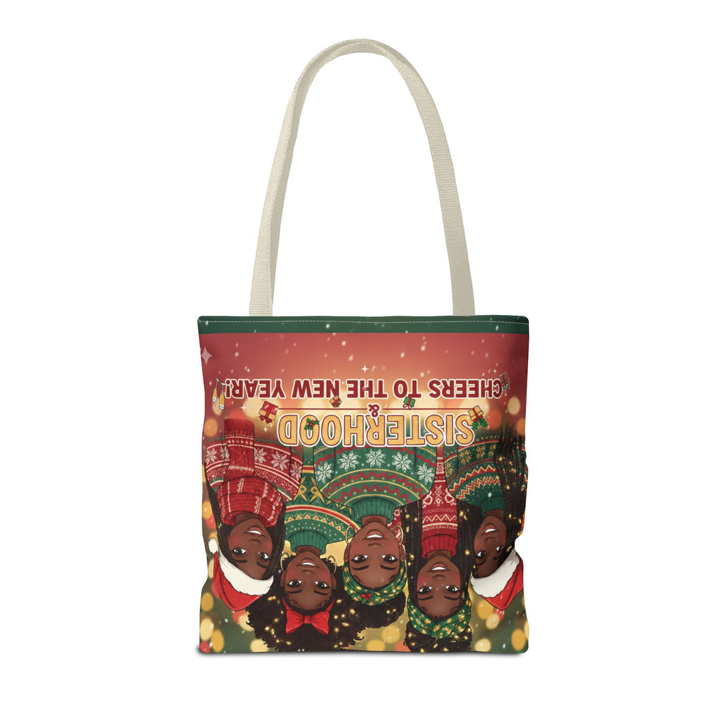 Sisterhood Holiday Tote Bag — “Cheers to the New Year!” Christmas Market Bag