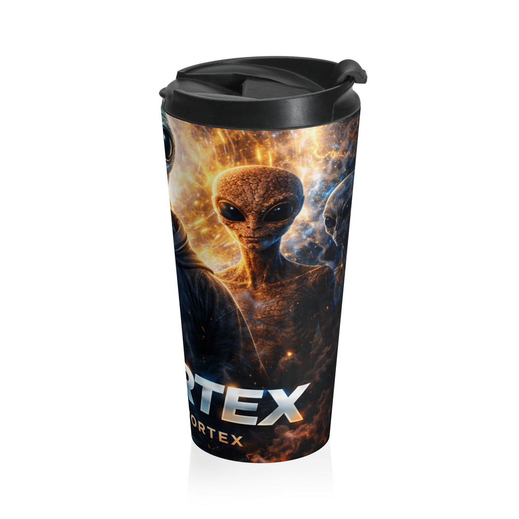 Alien Vortex Stainless Steel Travel Mug — Sci‑Fi Extraterrestrial Design