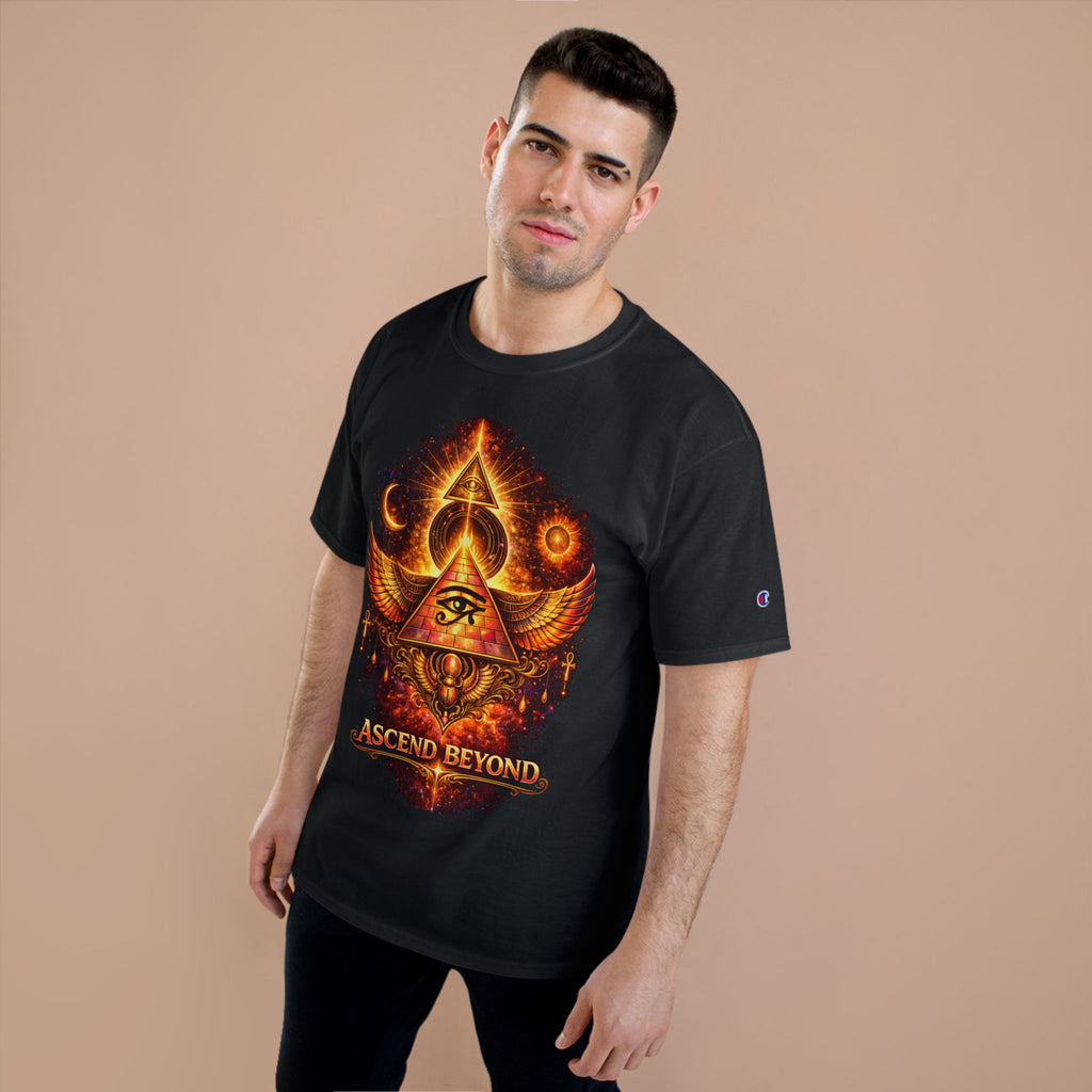 Ascend Beyond Graphic T-Shirt — Egyptian Eye Pyramid Spiritual Tee Printify