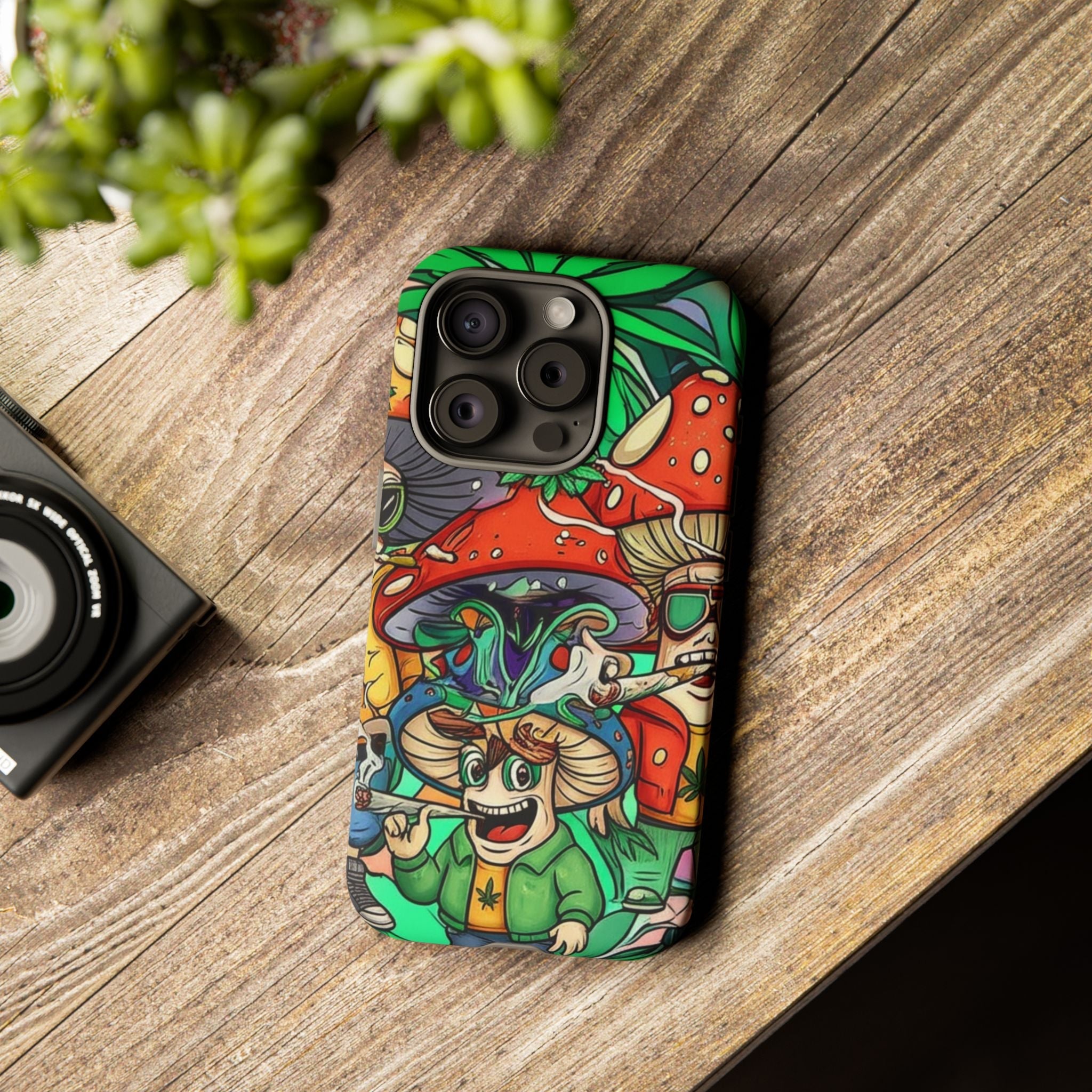 Vibrant Phone Case Featuring Funky Mushroom Art, Tough Cases, Trendy Accessories, Unique Gifts, Eclectic Style, Phone Protection Printify