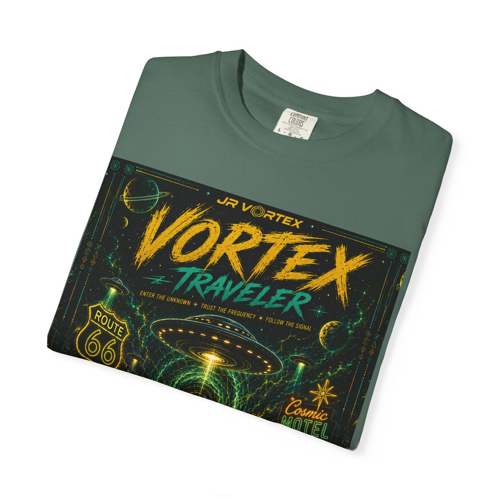 Vortex Traveler T-Shirt — Retro Sci‑Fi Roadtrip Graphic Tee