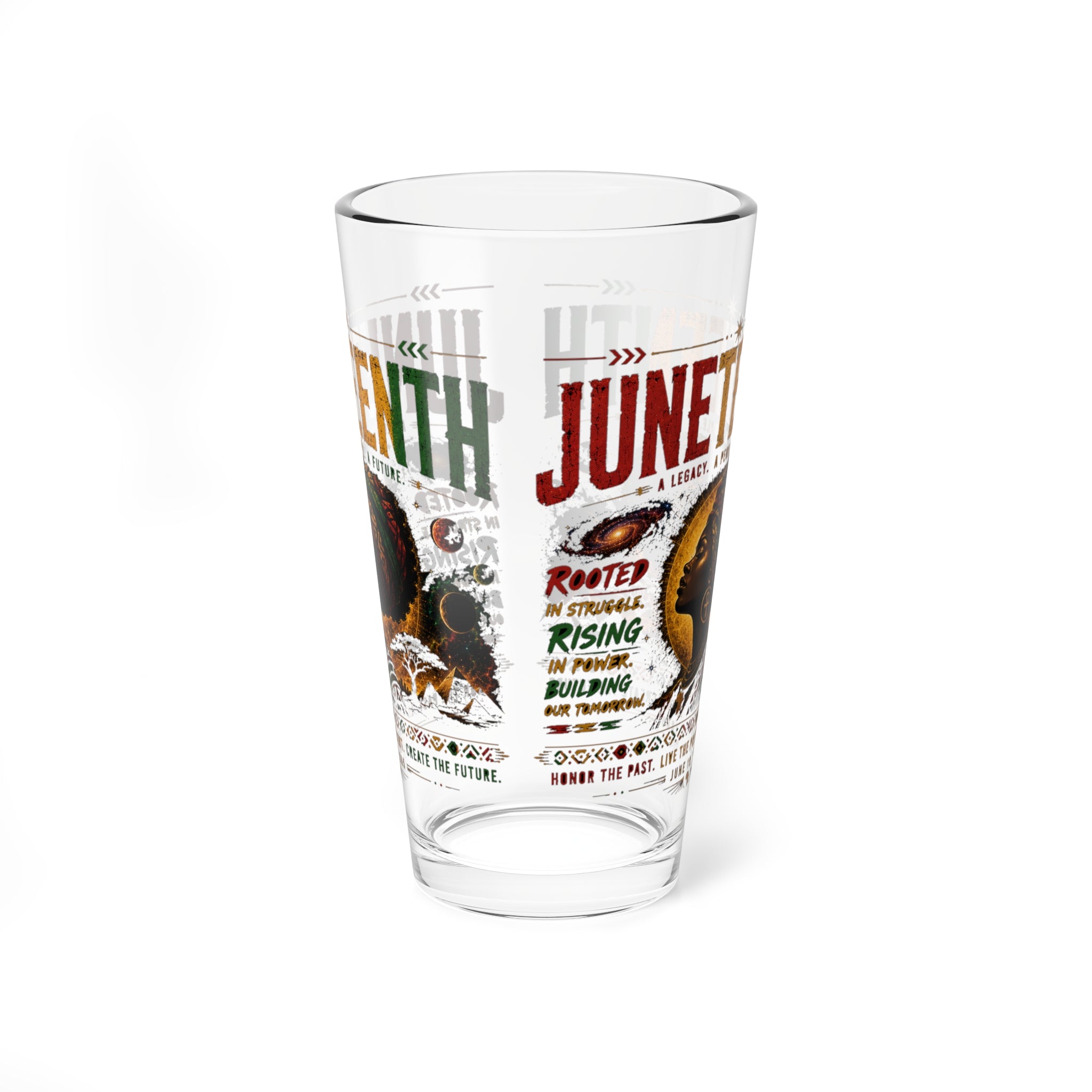 Juneteenth Mixing Glass – 16oz Commemorative Pint Glass