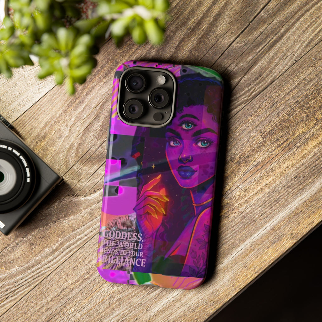 Third-Eye Goddess Phone Case — Neon Psychic Art iPhone Cover
