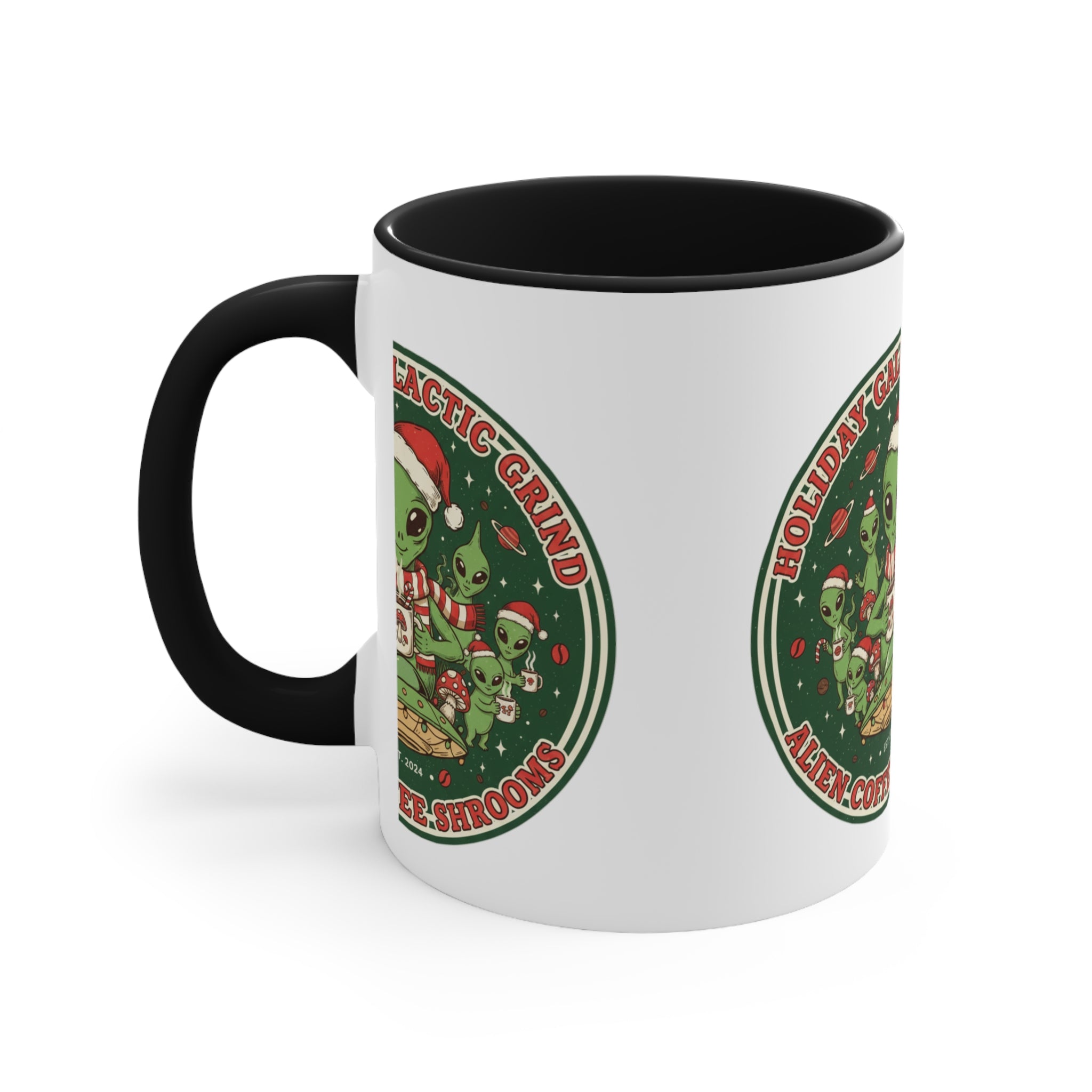 Holiday Galactic Grind Coffee Mug — Alien Coffee Shop Christmas Accent Mug☕️❄️